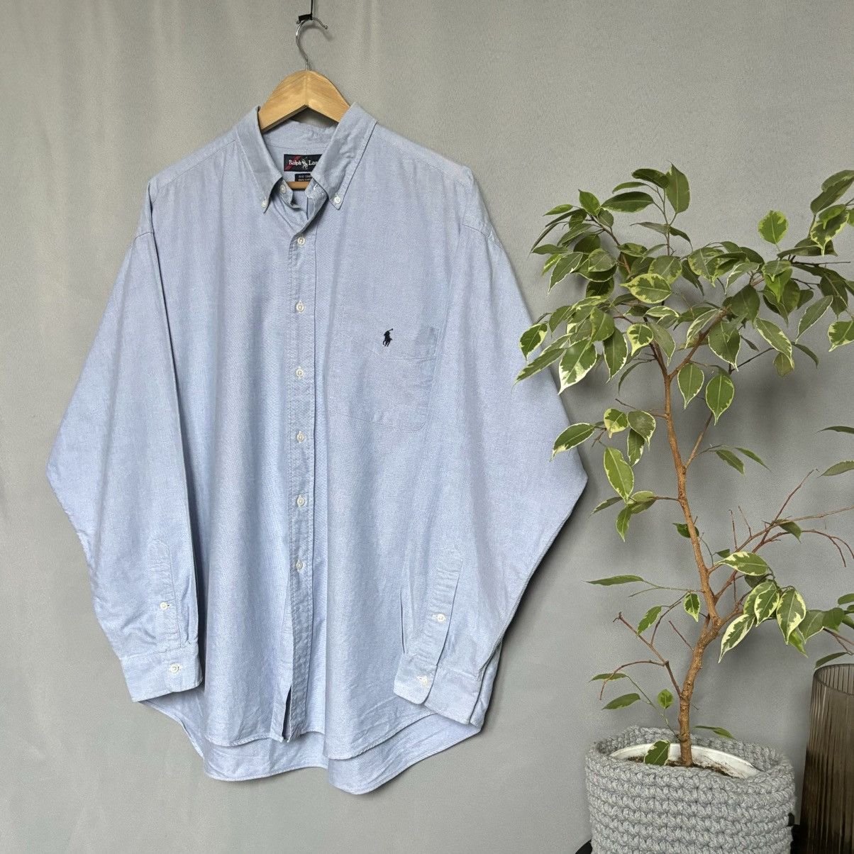Polo Ralph Lauren Polo Ralph Lauren big shirt cotton blue vintage rare Size US XL / EU 56 / 4 - 1 Thumbnail