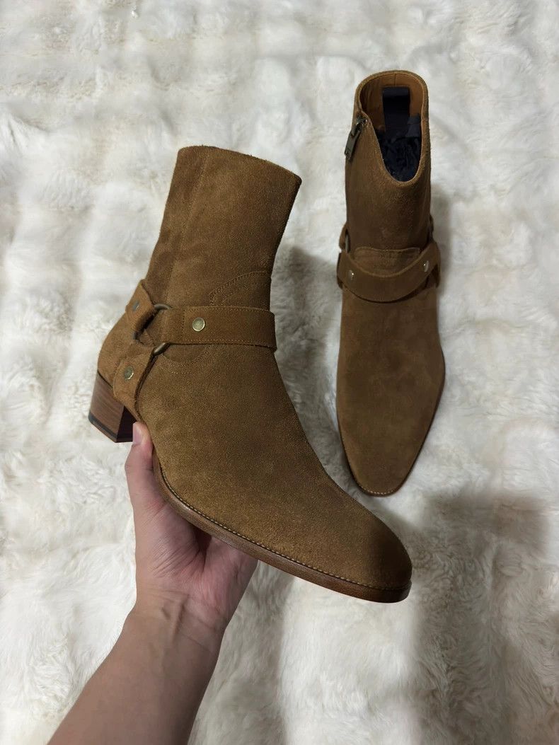 Saint Laurent Paris Saint Laurent Paris Suede buckled Chelsea boots Size US 10 / EU 43 - 7 Thumbnail