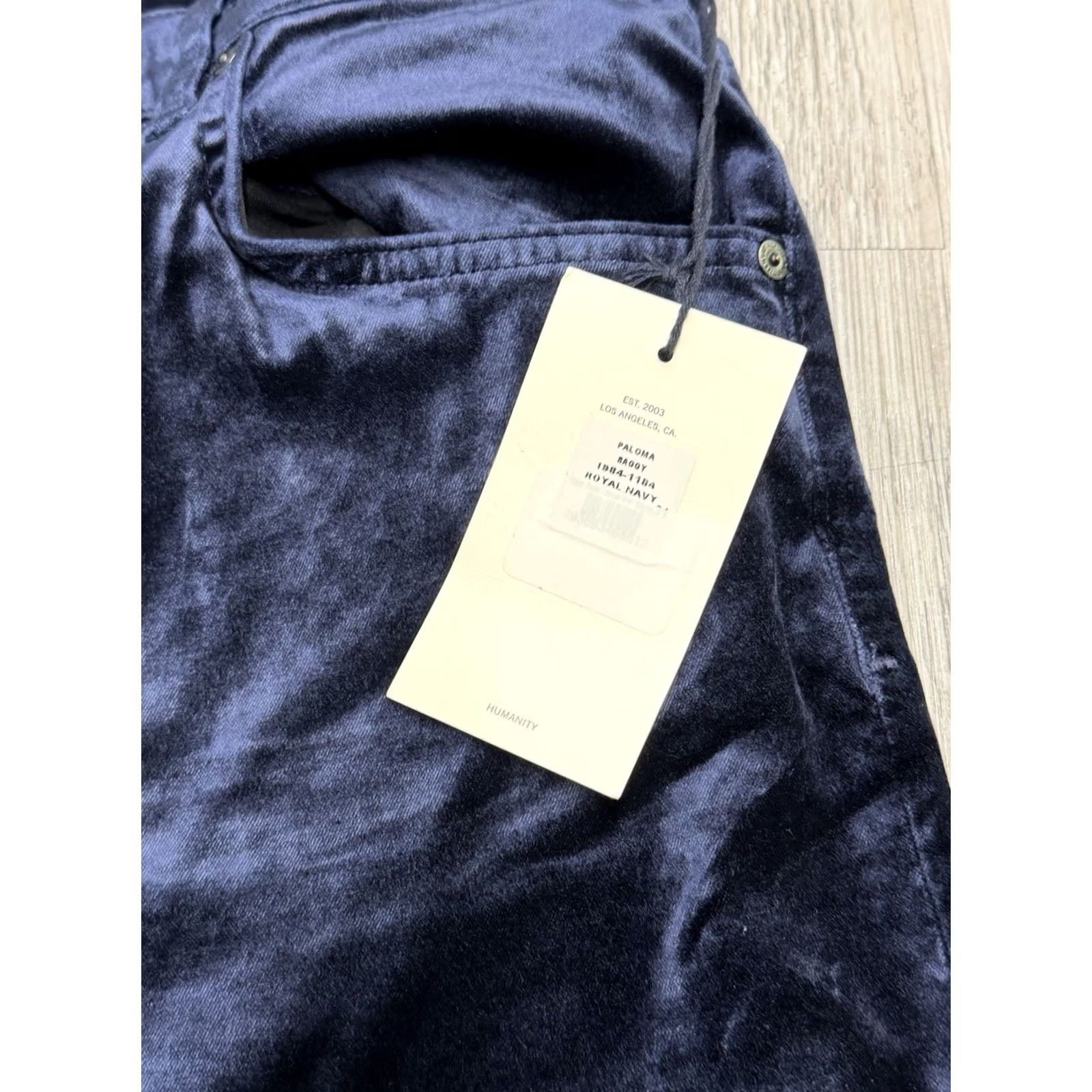 Citizens Of Humanity Citizens of Humanity Paloma Baggy Jeans Womens Size 31 Navy Blue Velvet NWT US Size 24" / US 00 / IT 34 - 6 Thumbnail