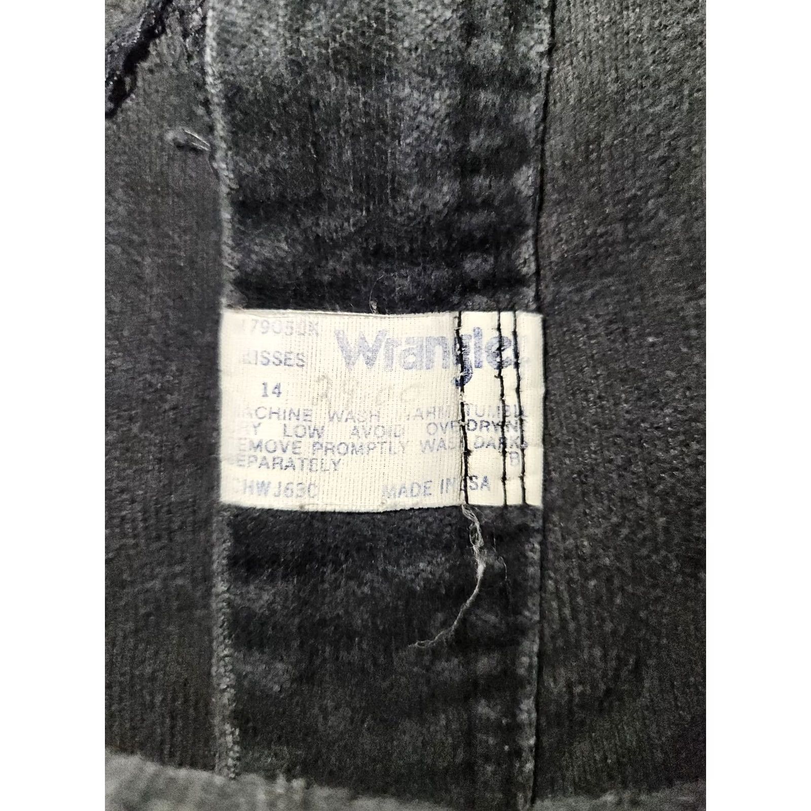 Wrangler VINTAGE Wrangler Corduroy Straight Leg Pants Women's 14 Gray Western USA Regular Inseam 30 in Logo Embroidered Pockets Vintage Women's Pants Size 36" / US 14 / IT 50 - 2 Thumbnail