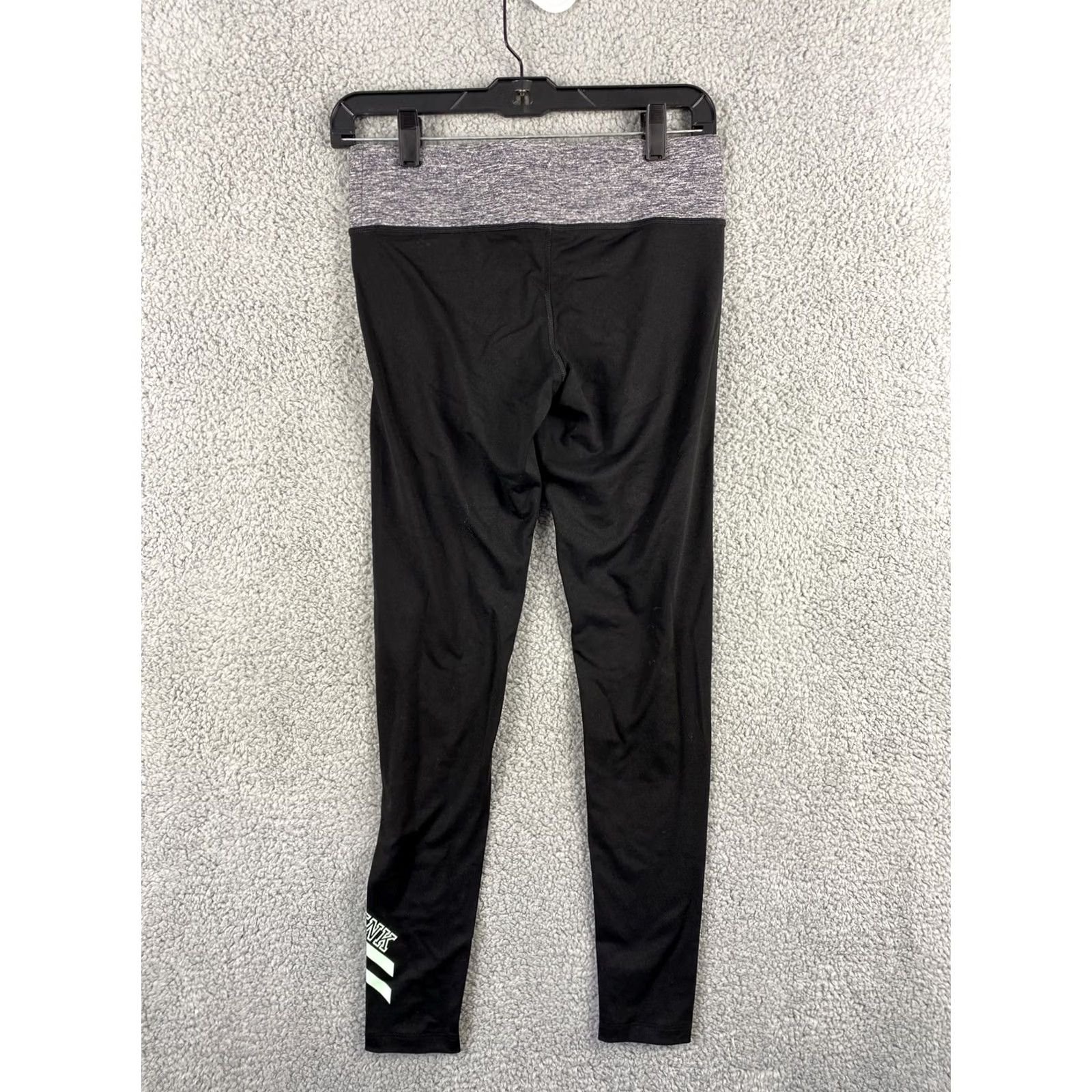 Pinko VINTAGE PINK Victoria's Secret Leggings Women's XS Black Activewear Pants Striped 28 in Inseam Athleisure Womens Size 28" / US 6 / IT 42 - 6 Thumbnail