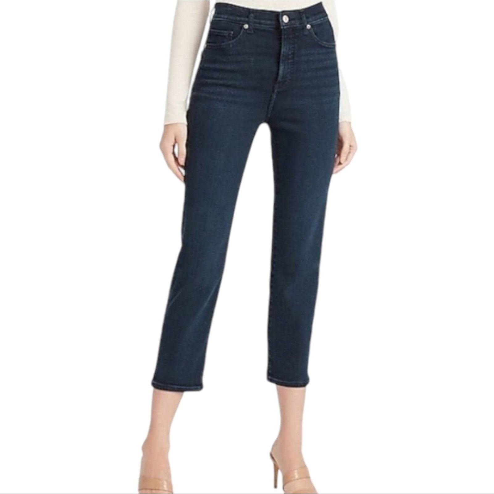 Express Express High Waisted Straight Cropped Stretch Jeans sz 6 New Size 28" / US 6 / IT 42 - 1 Thumbnail