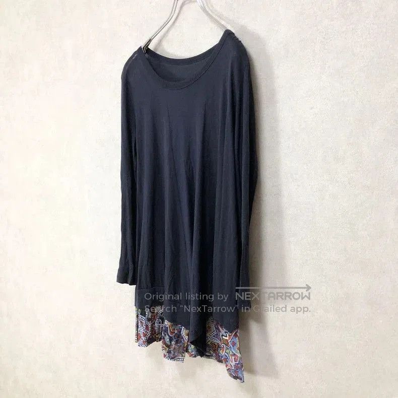 Yohji Yamamoto Yohji Yamamoto Y's Long Sleeve patchwork long T-shirt Size US M / EU 48-50 / 2 - 3 Thumbnail
