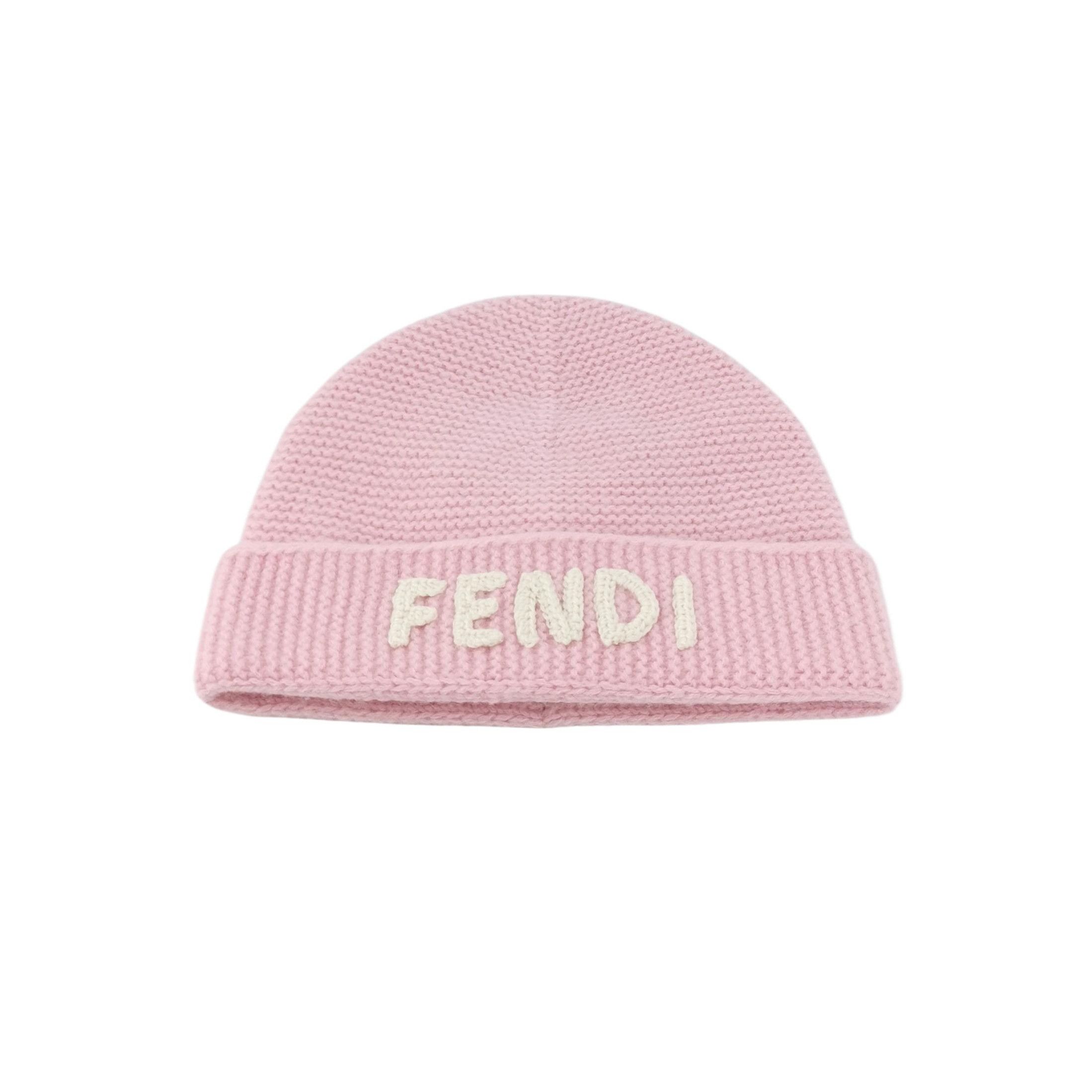 Fendi Fendi Pink Logo Beanie ONE SIZE Size ONE SIZE - 1 Thumbnail
