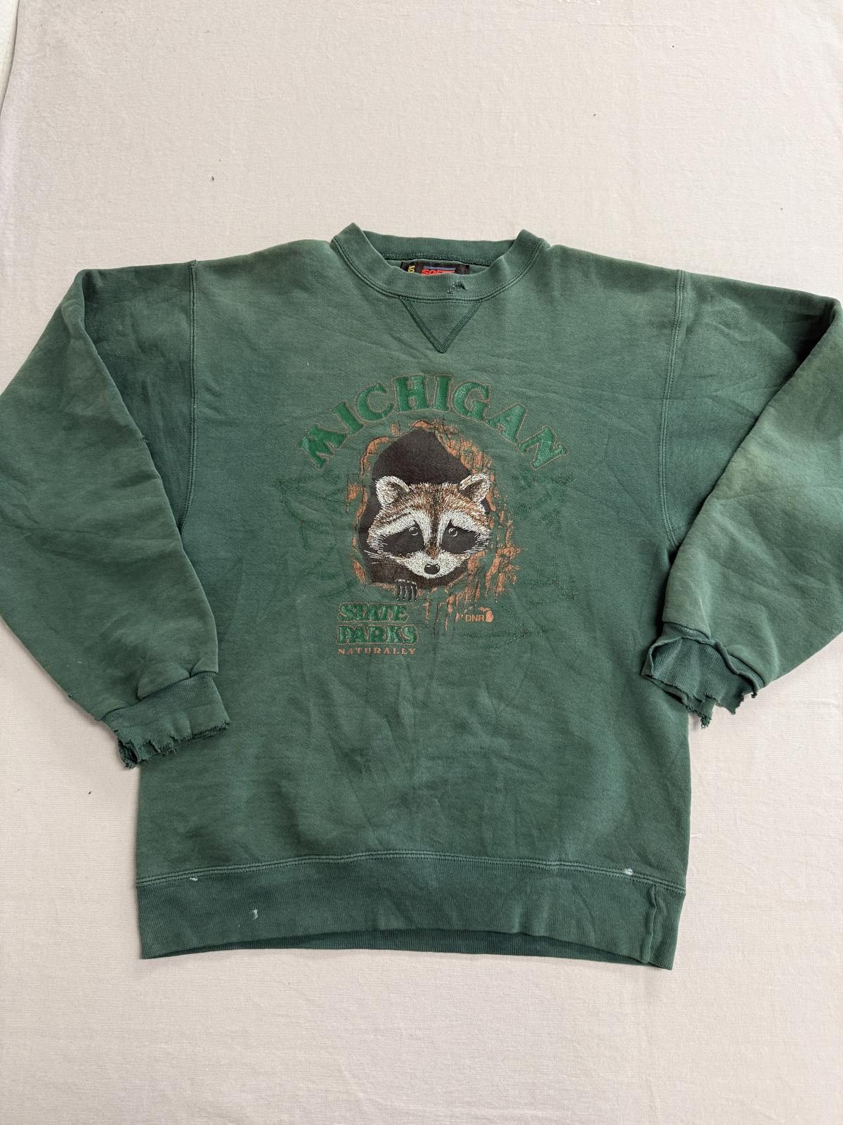 Soffe Thrashed Raccon Michigan State Parks Naturally Crew - S Size US S / EU 44-46 / 1 - 1 Thumbnail