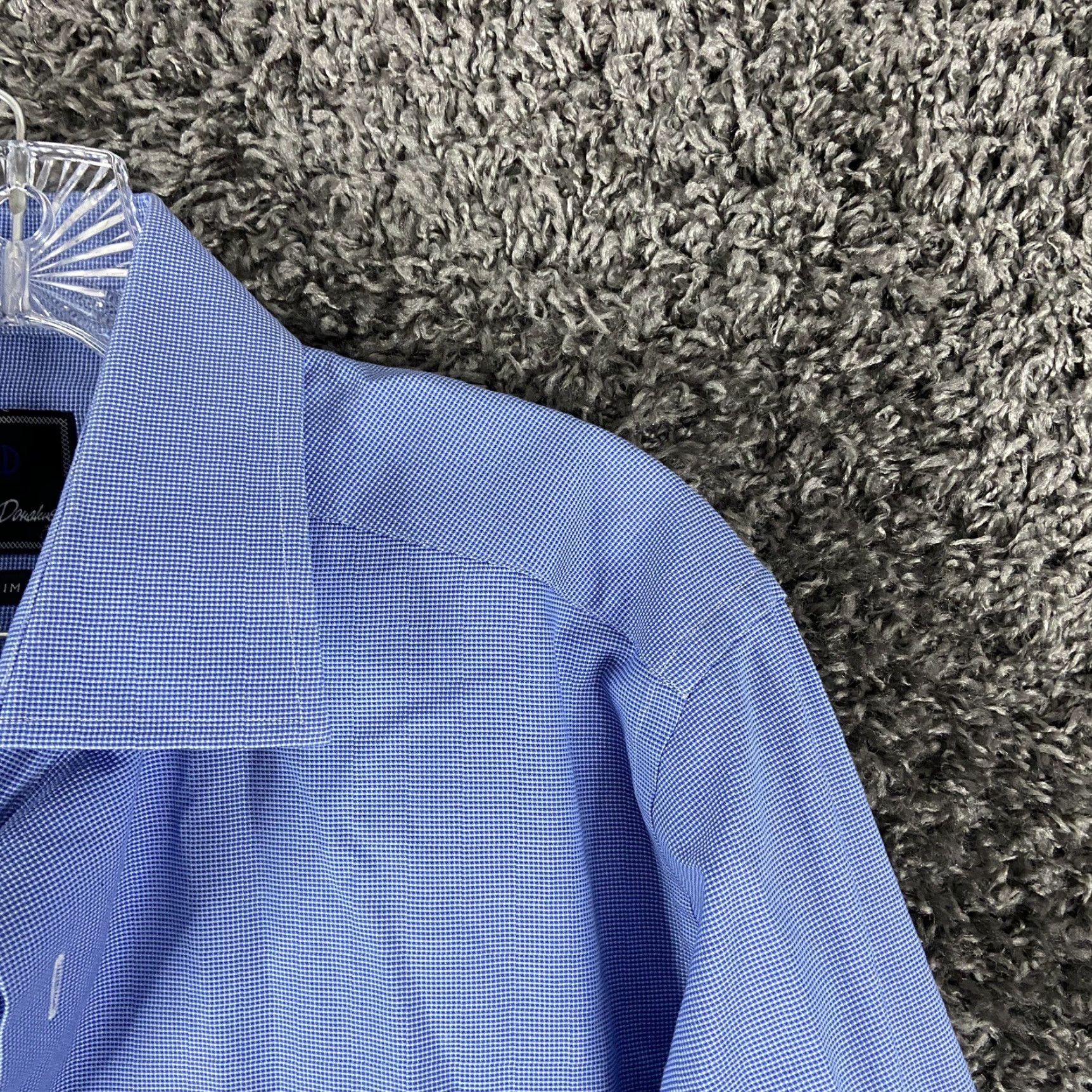 David Donahue VINTAGE Dave Donahue Dress Shirt Shirt Men 16.5 Blue 36/37 Mens Size 42R - 5 Thumbnail