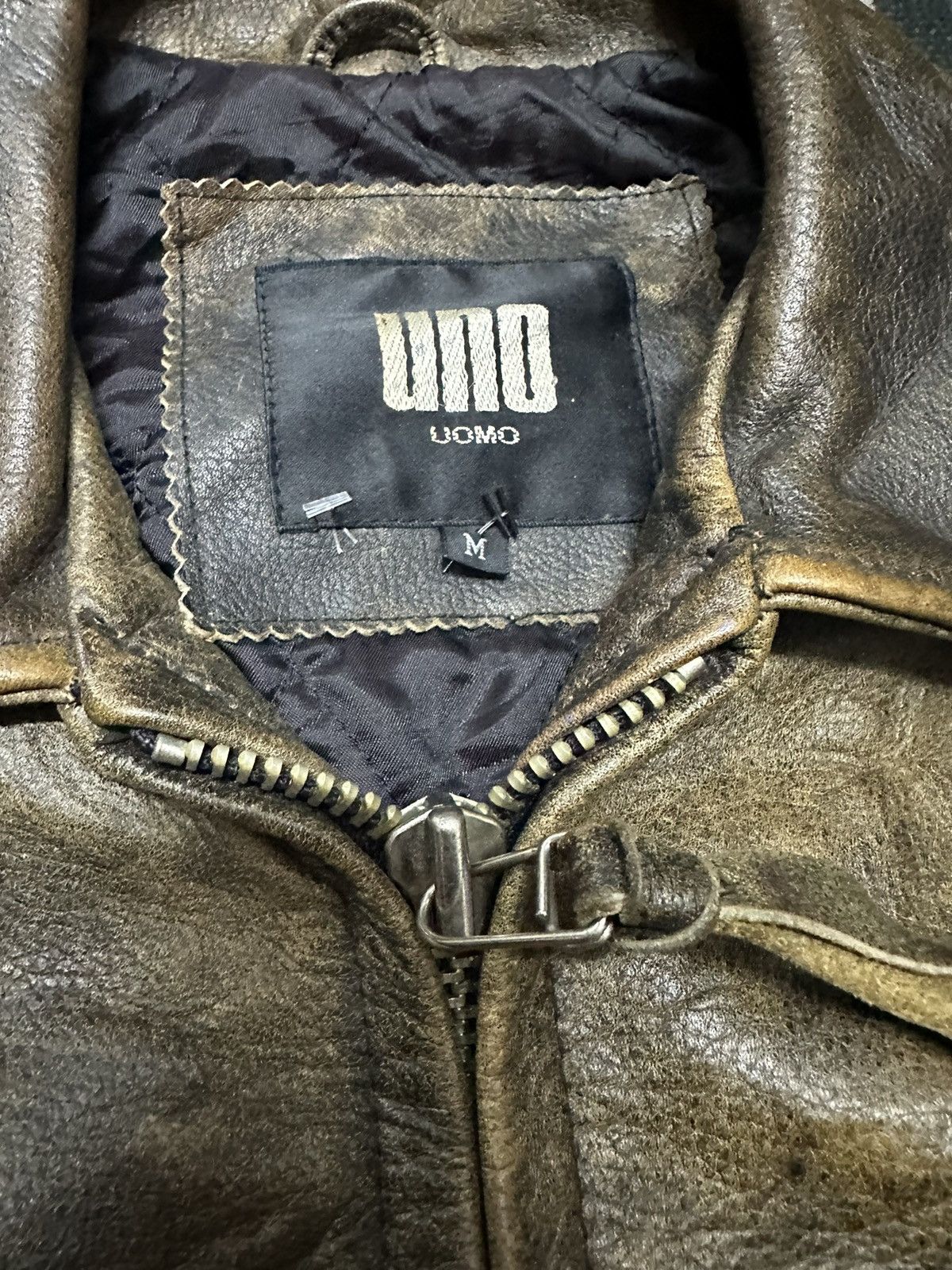 Uno Uomo leather jacket printed