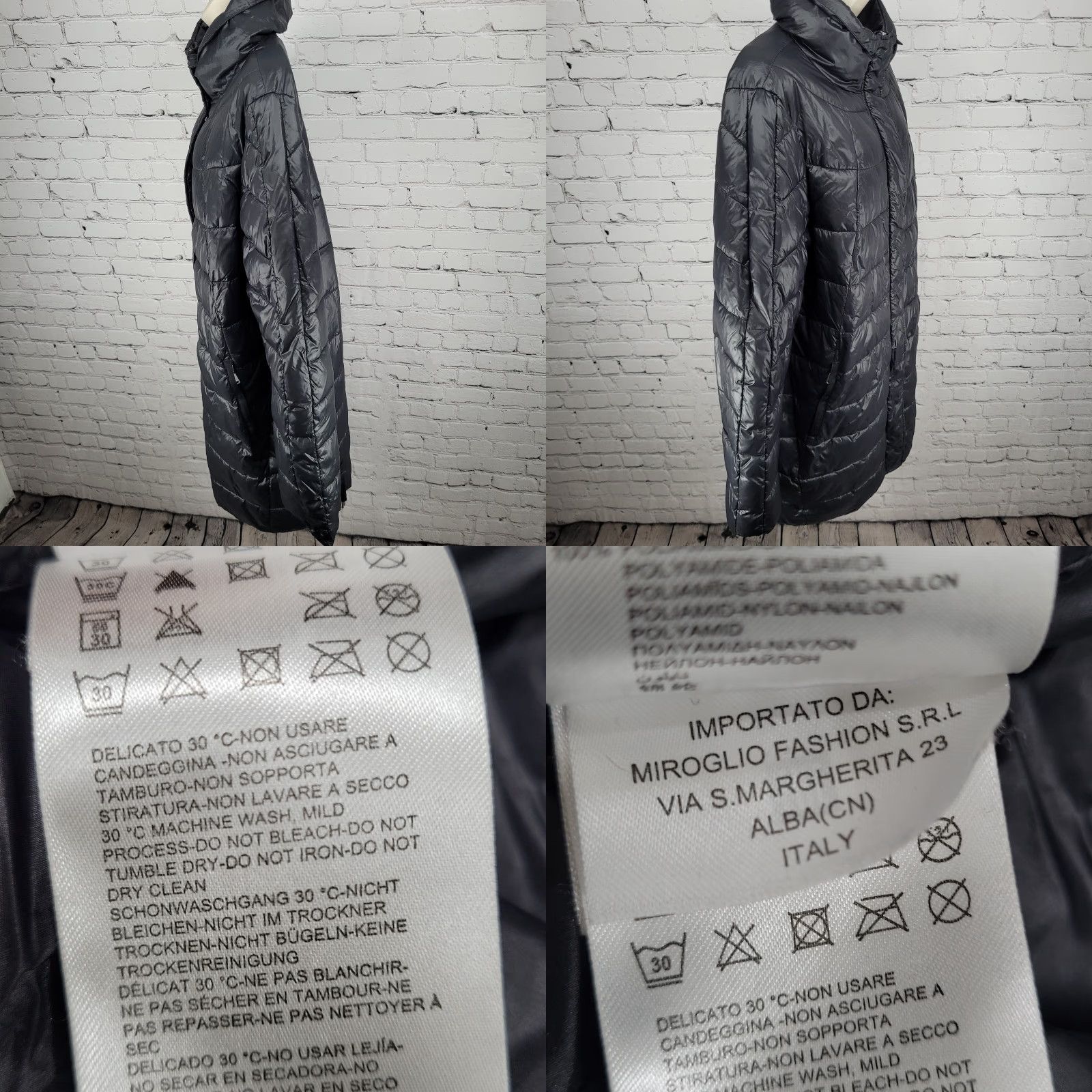 Vintage Luisa Viola Black Quilted Imbottito Full Zip & Snap Jacket Italy Made US Size 14 Size XL / US 12-14 / IT 48-50 - 10 Thumbnail
