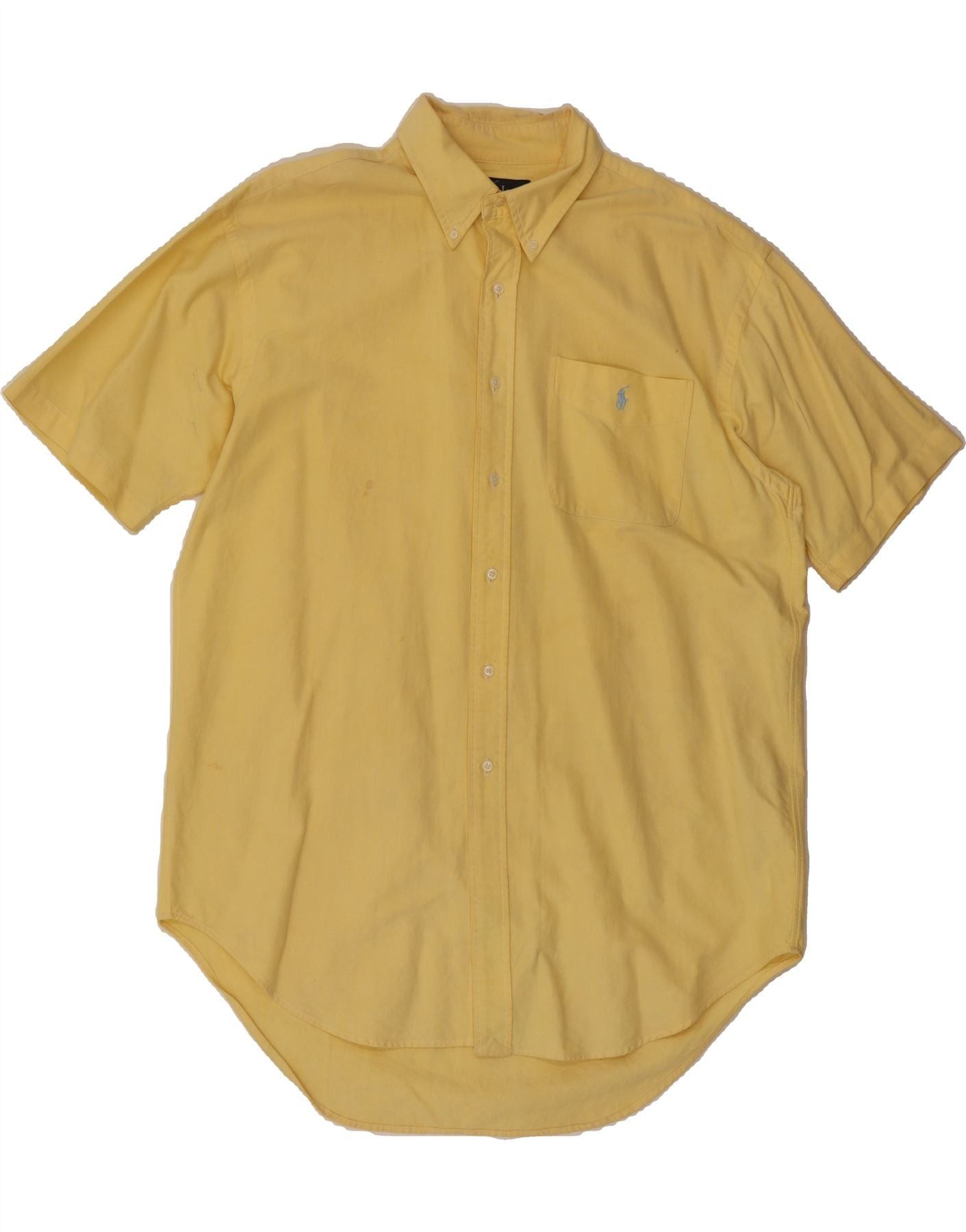 Ralph Lauren Mens Blaire Short Sleeve Shirt Large Yellow Cotton Size US L / EU 52-54 / 3 - 1 Thumbnail