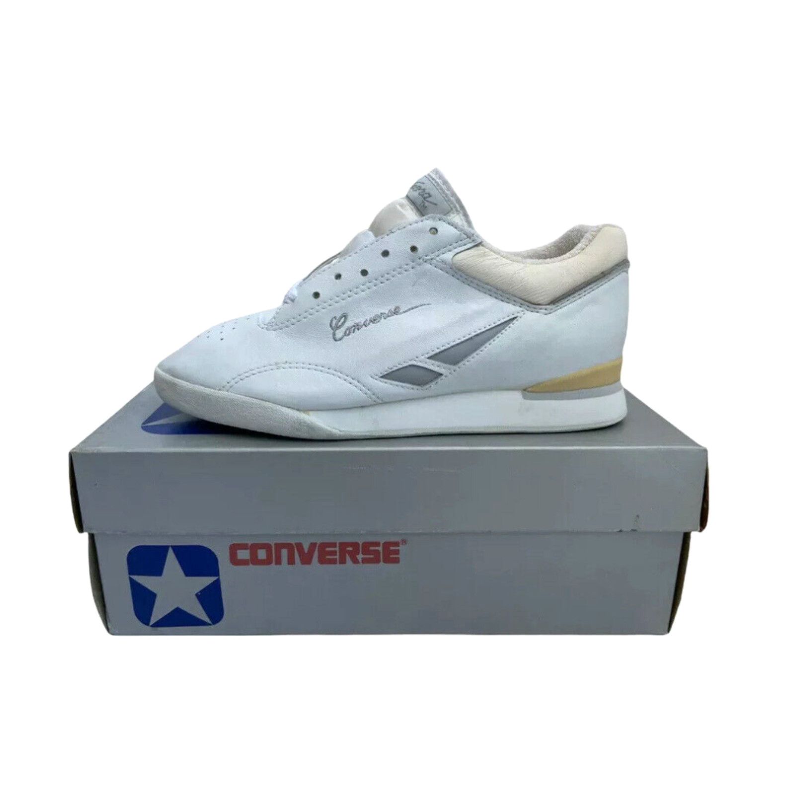 image of Vintage Converse Aurora Leather Sneakers Shoes Womens Size 6.5 Deadstock Nib 80's in White
