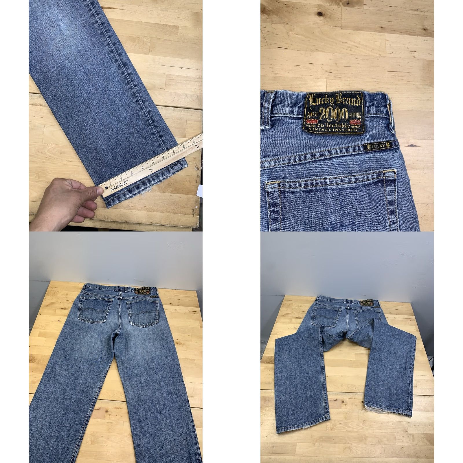 Lucky Brand Lucky Brand Jeans Men 30x29 Blue Denim Straight Button Fly 13134 Jeans Regular Fit Inseam 29 Size US 30 / EU 46 - 8 Thumbnail
