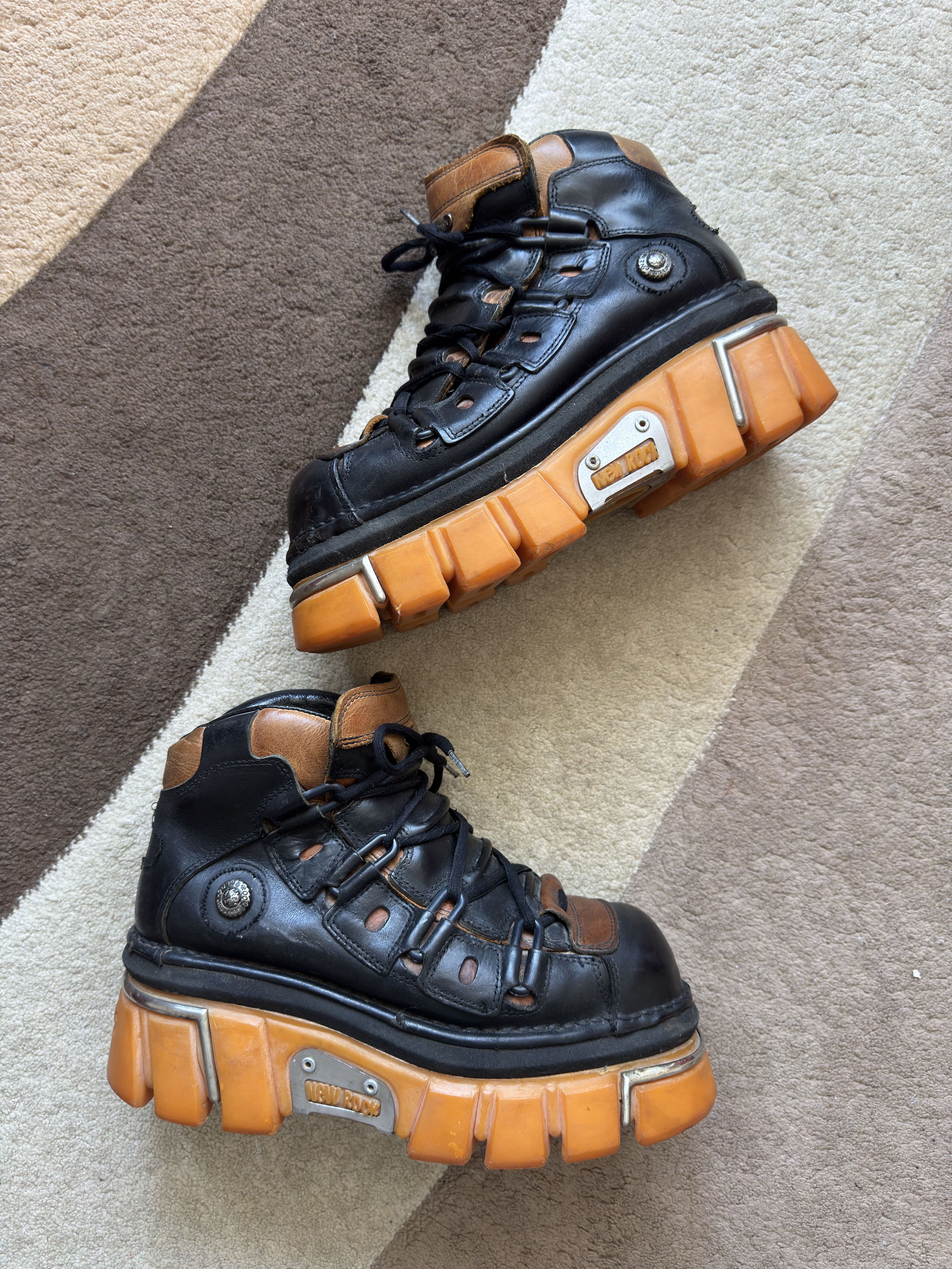 New Rock M.382 Terminator E-14 Ankle Boot Goth Orange in Black, Men's (Size 11) — image 4 of 6
