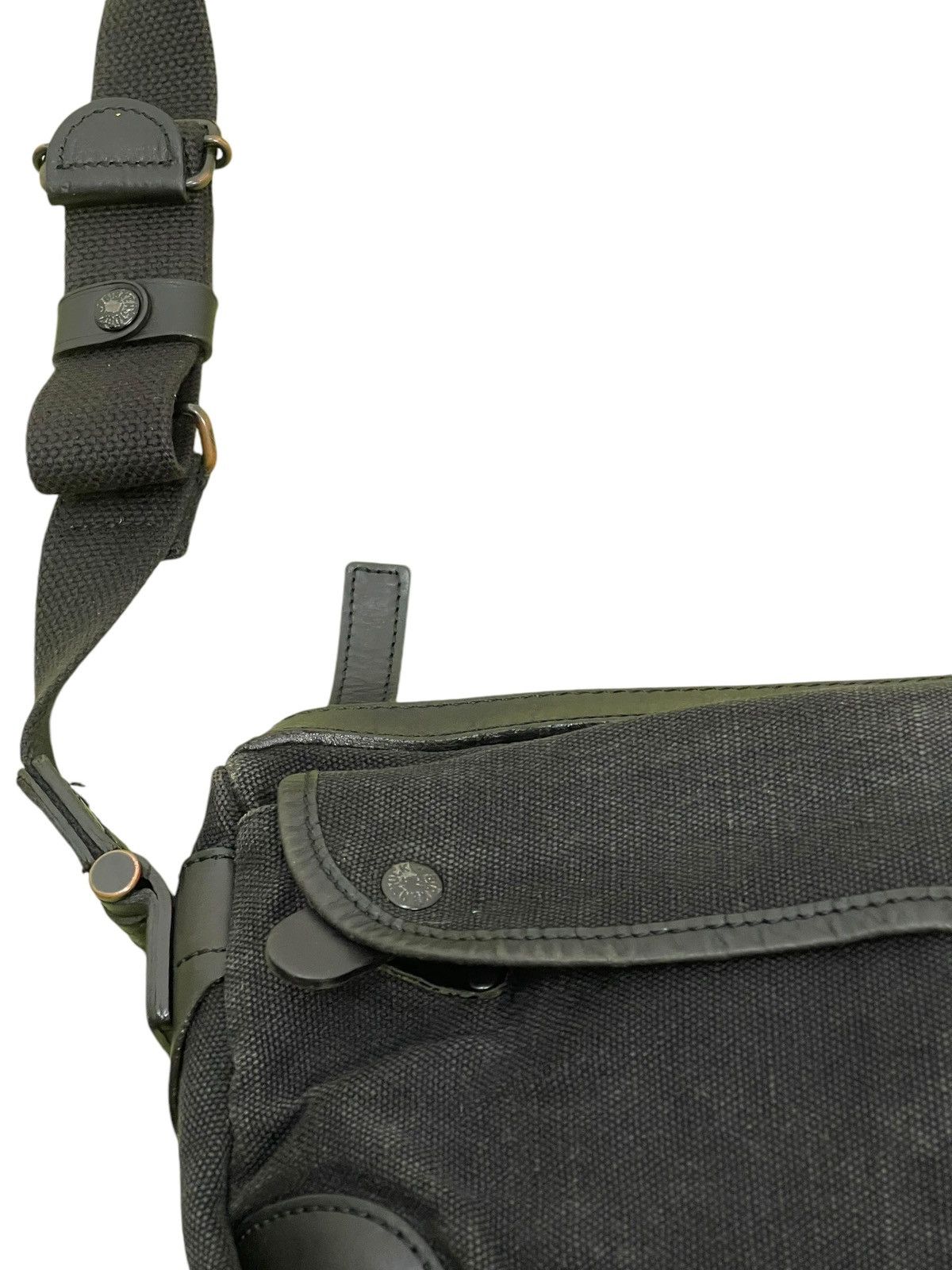 Japanese Brand Leather Cotton Canvas Birkenstock x Grips Cross Body Bag 5🟩 Size ONE SIZE - 9 Thumbnail