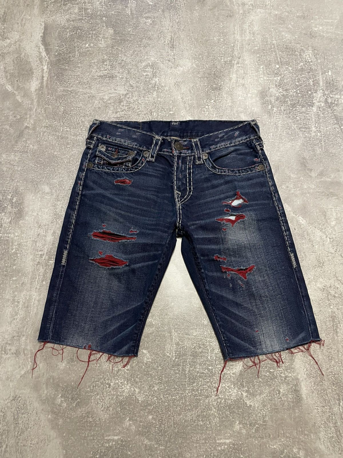 True Religion × Vintage Vintage True Religion Distressed Denim Shorts Size 30 Size US 30 / EU 46 - 2 Thumbnail