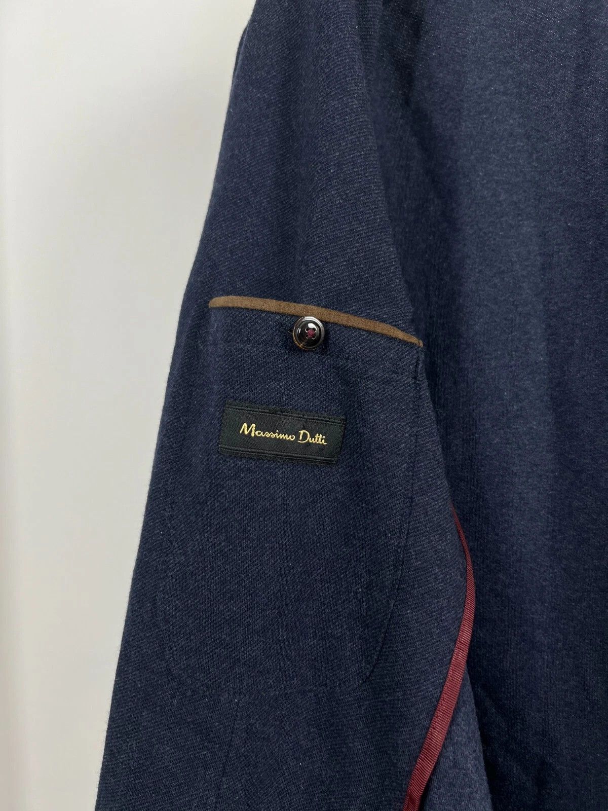 Massimo Dutti Massimo Dutti Navy Blue Unlined Soft Cotton Blazer Jacket Size 40R - 15 Thumbnail