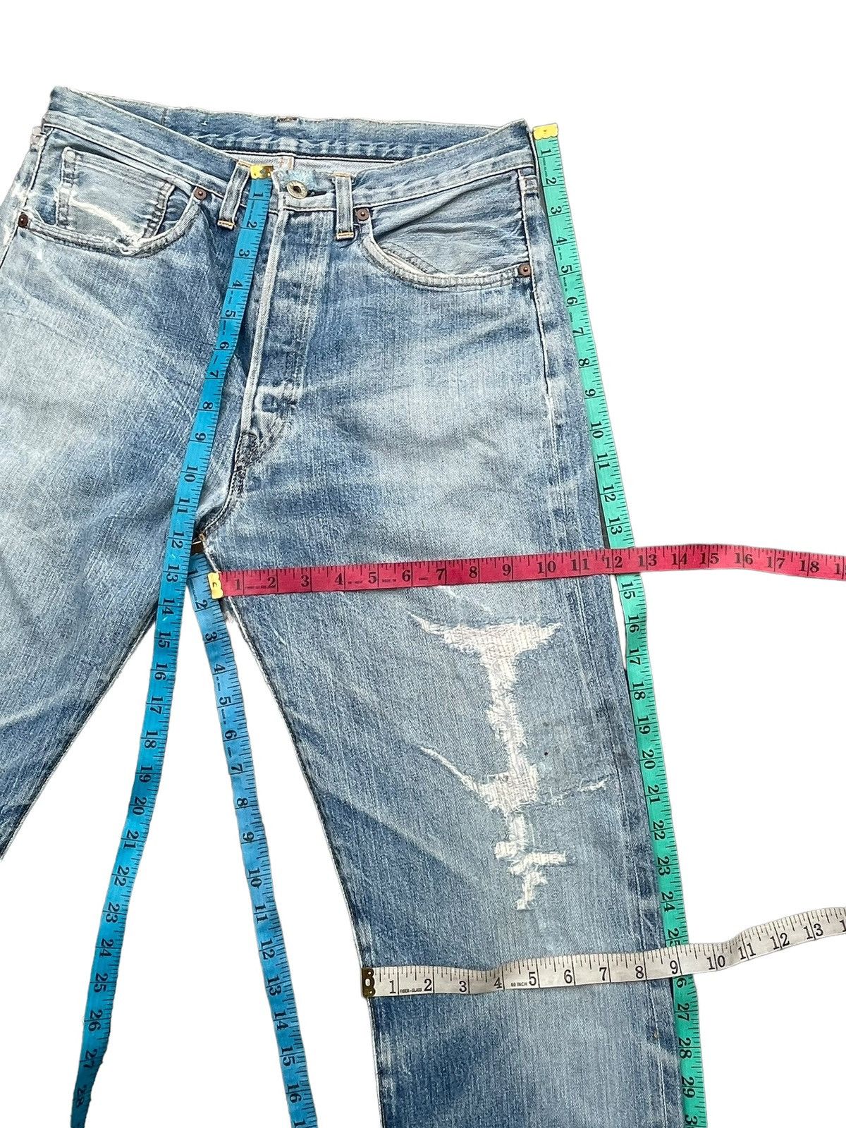 Levi's Vintage 1999 Levis 501 E 1944 Selvedge Distresed Size US 32 / EU 48 - 25 Thumbnail