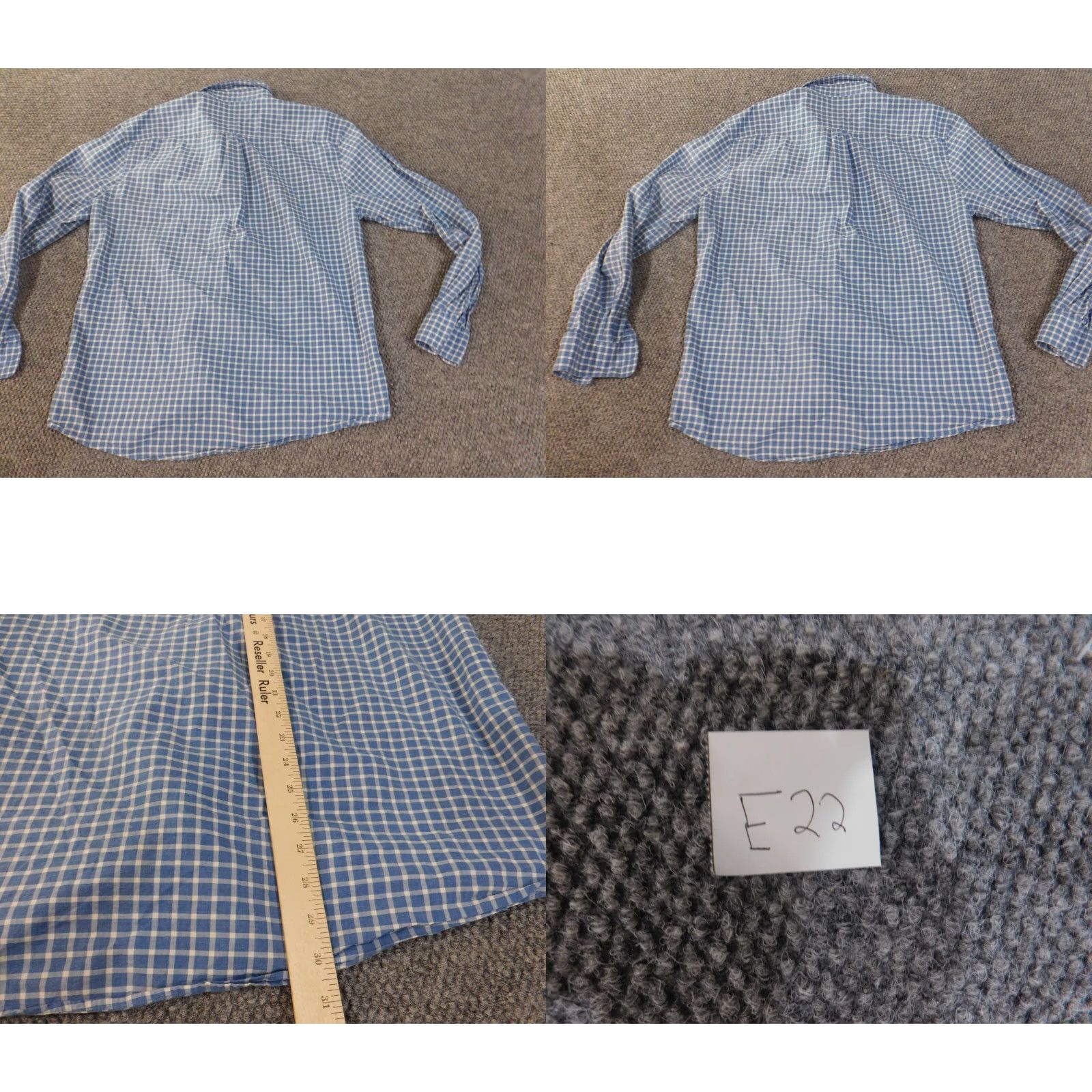 johnnie-O johnnie-O Shirt Mens Large Blue Plaid Button-Up Casual Beach Surfing Size US L / EU 52-54 / 3 - 8 Thumbnail