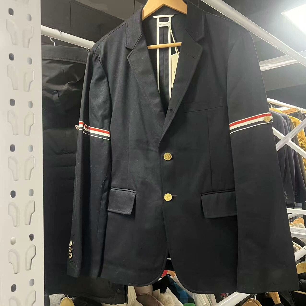 Thom Browne Thom Browne Double-Sleeve Gold Button Blazer Size US S / EU 44-46 / 1 - 1 Thumbnail