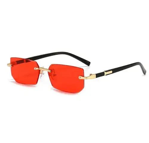 Electric Visual Red Lens Rimless Square Sunglasses Size ONE SIZE - 2 Thumbnail