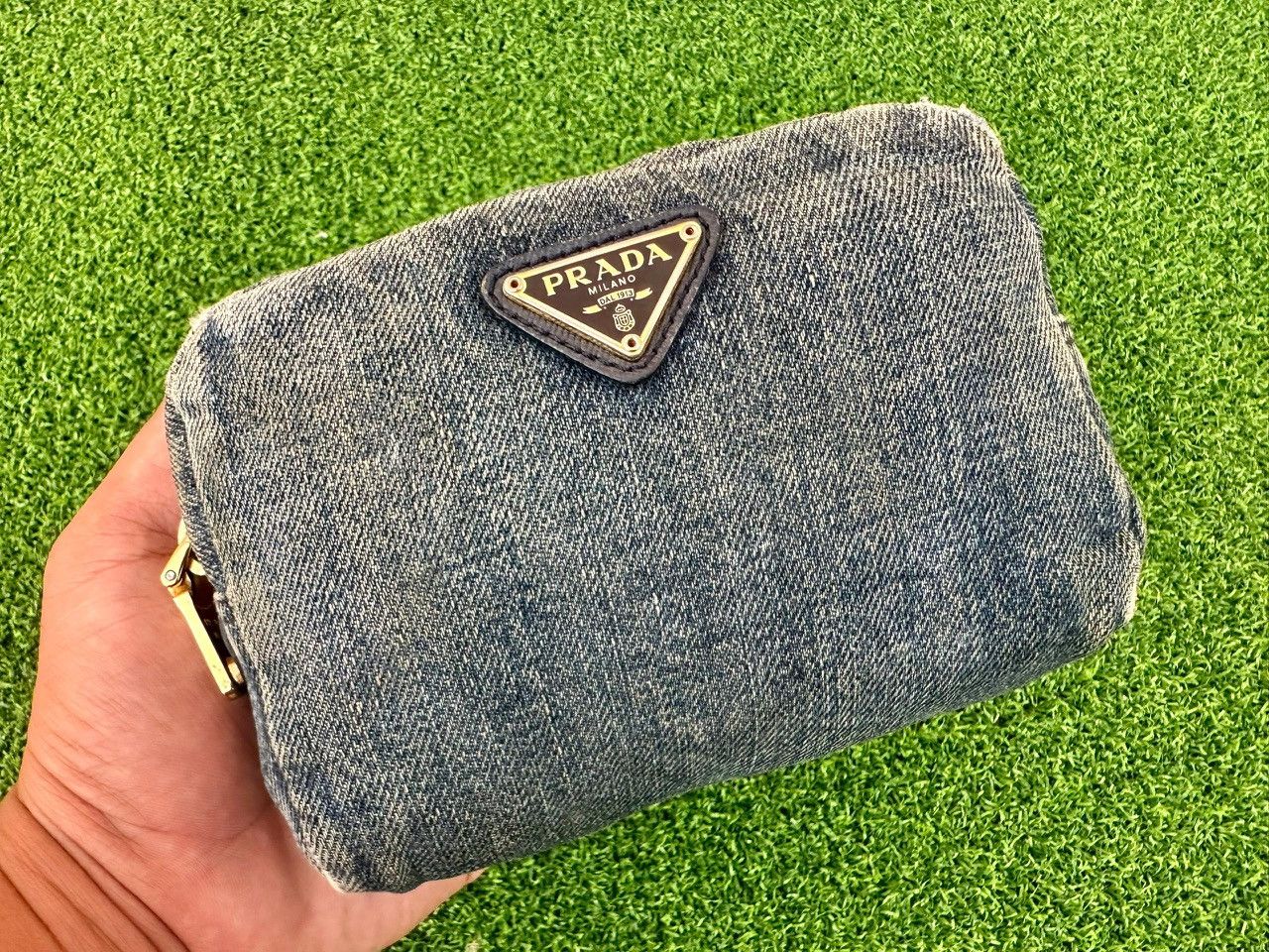 Prada Authentic Prada Denim Cosmetic Pouch Size ONE SIZE - 1 Thumbnail