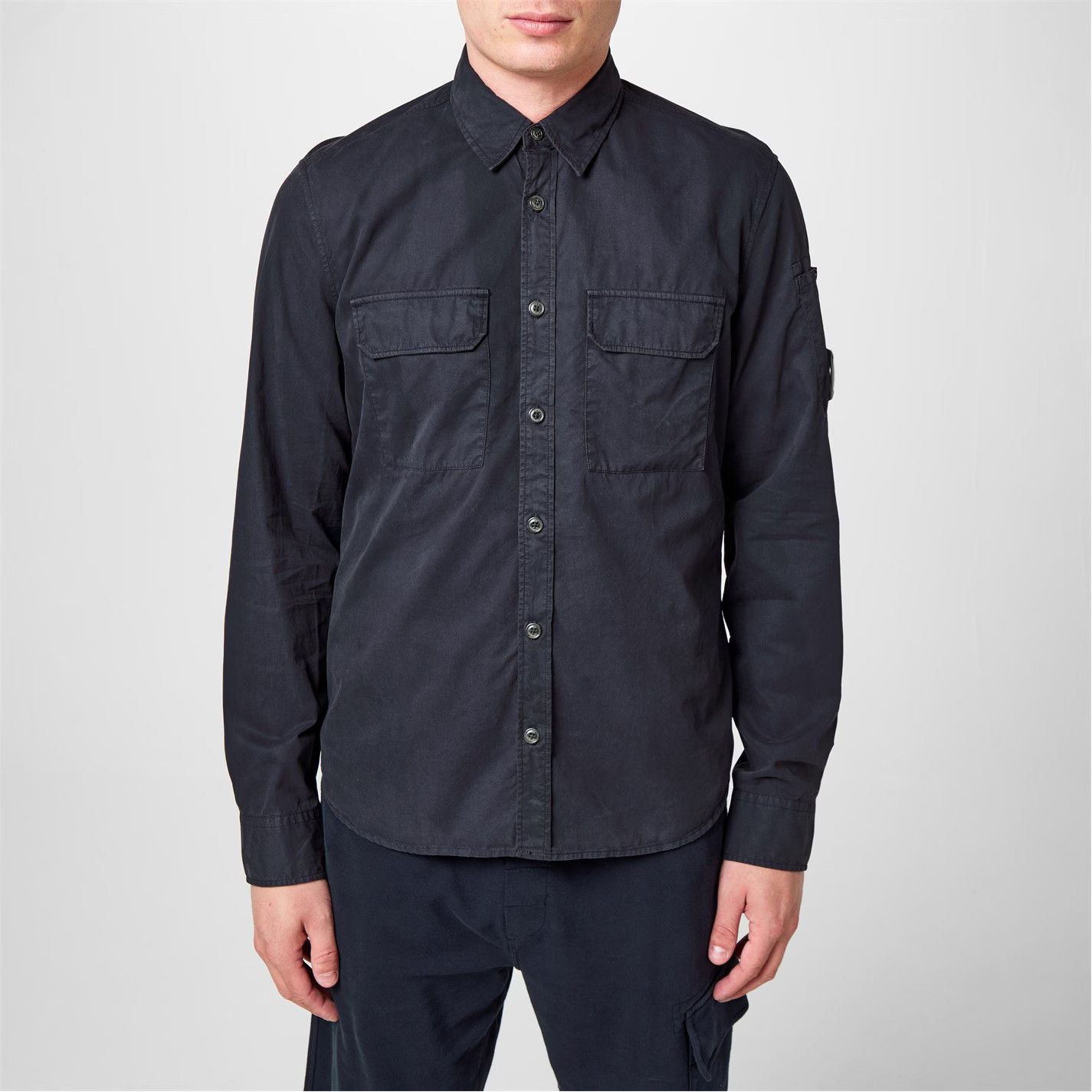 C.P. Company o1g2r1mq0426 Long Sleeve Double Chest Overshirt Total Eclip Size US S / EU 44-46 / 1 - 1 Thumbnail