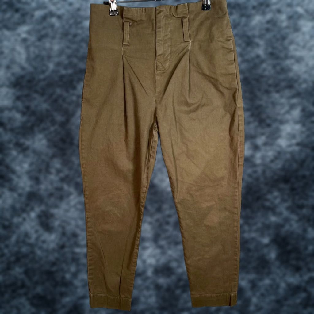 Frame FRAME Womens Olive Green High-Waisted Paperbag Tapered Pants 26 Size 26" / US 2 / IT 38 - 1 Thumbnail