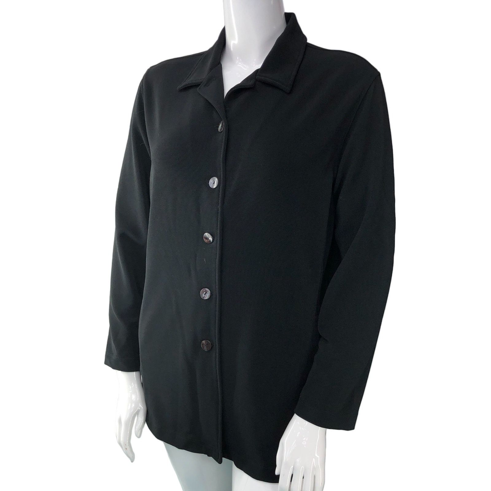 Chicos Chicos Womens Size 2 US 12 Jacket Black Button Tiny Flaw Size L / US 10 / IT 46 - 1 Thumbnail