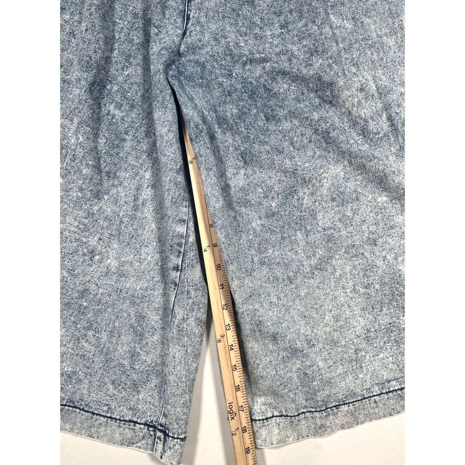 Vintage VINTAGE London Jeans Wide-Leg Juniors 13/14 Acid Wash High Rise Crop Pleated Denim Blue 29 in Pair Womens? Size 34" / US 12 / IT 48 - 6 Thumbnail