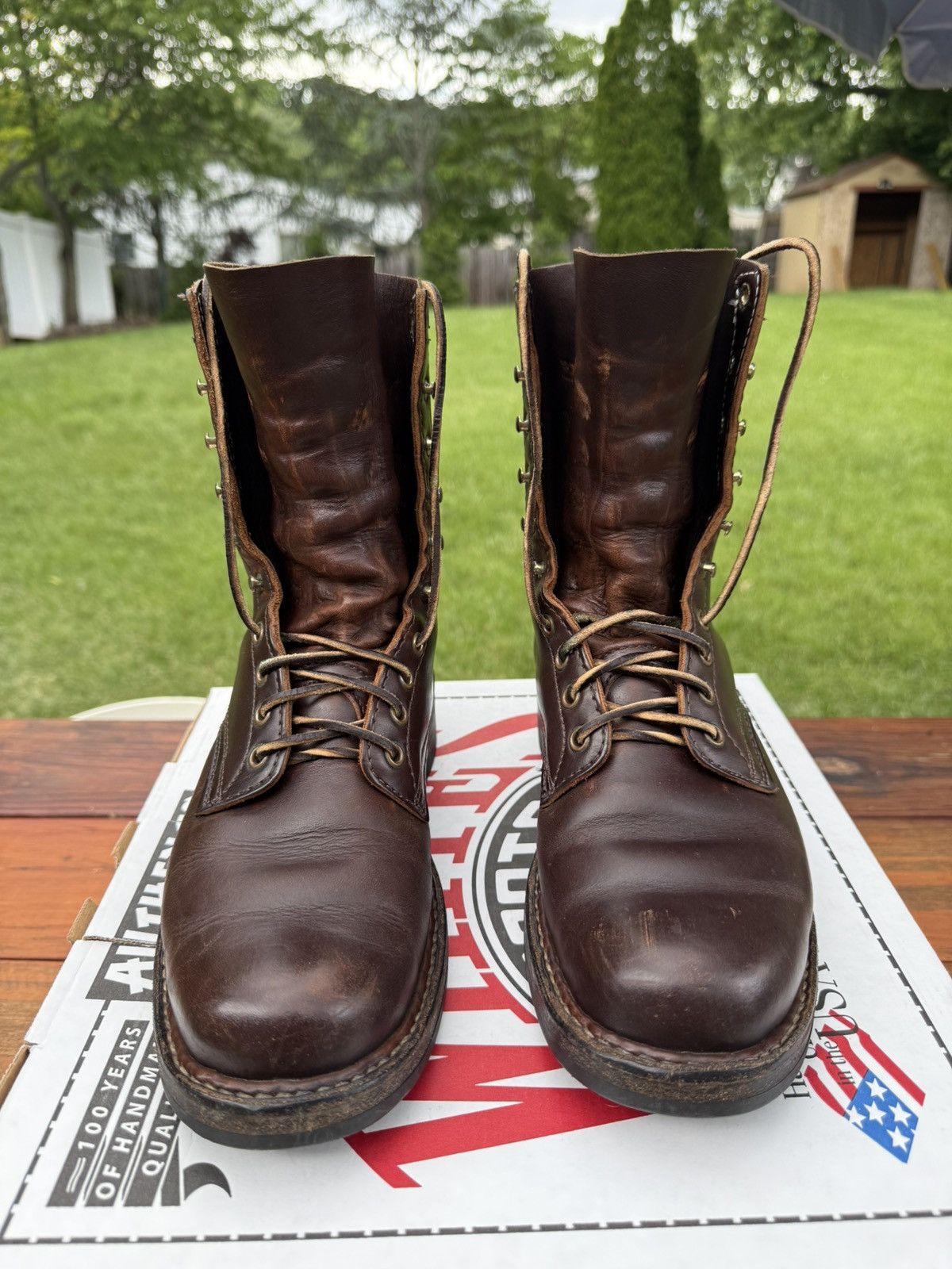 Whites Boots Baker's Horsehide Bounty Hunter Shoes in Brown, Men's (Size 8)