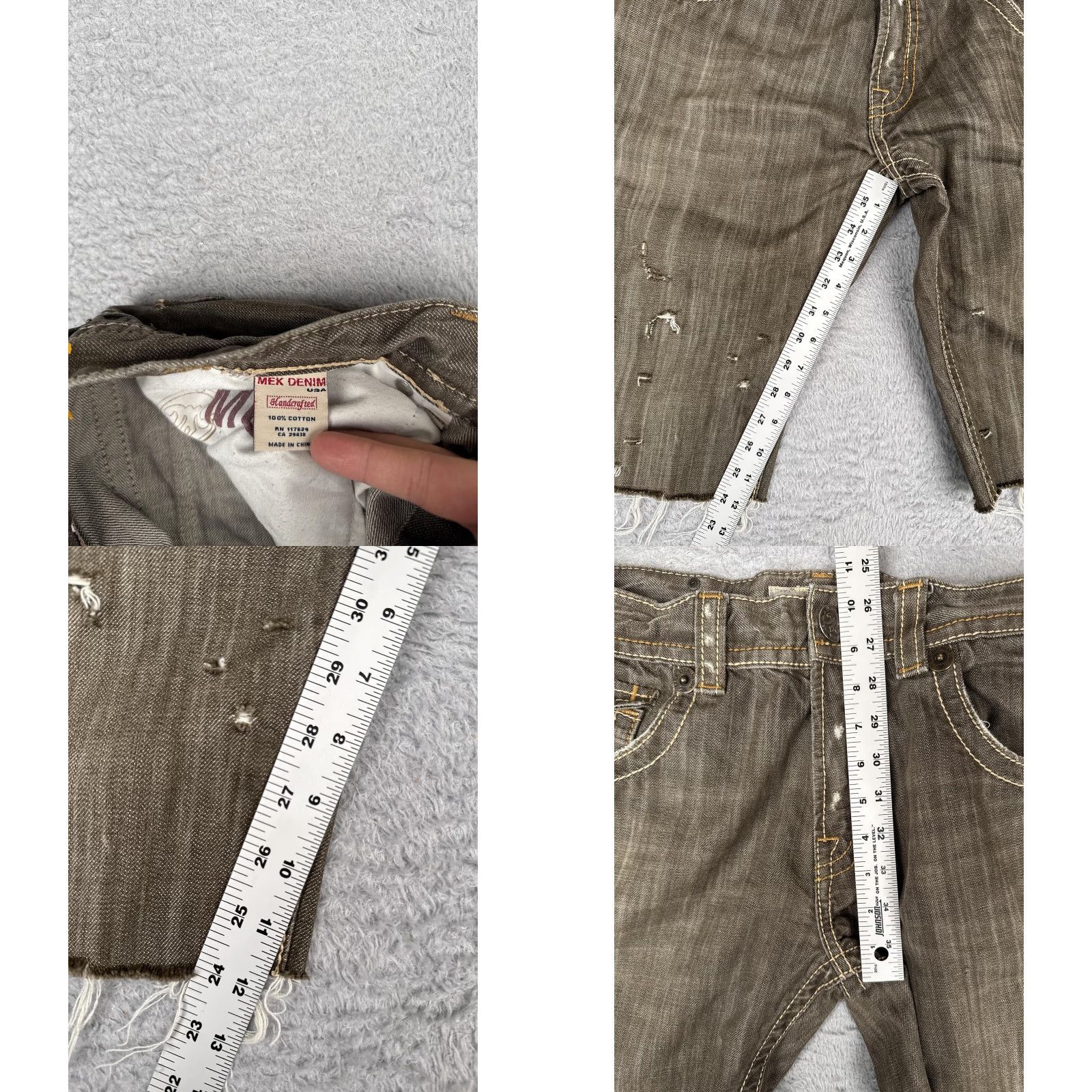 Denime VINTAGE MEK Denim Shorts Women Bermuda 34x12 Distressed Brown Embroidered Studded 5-Pocket Casual Spring Summer Womens MDN Size 24" / US 00 / IT 34 - 8 Thumbnail