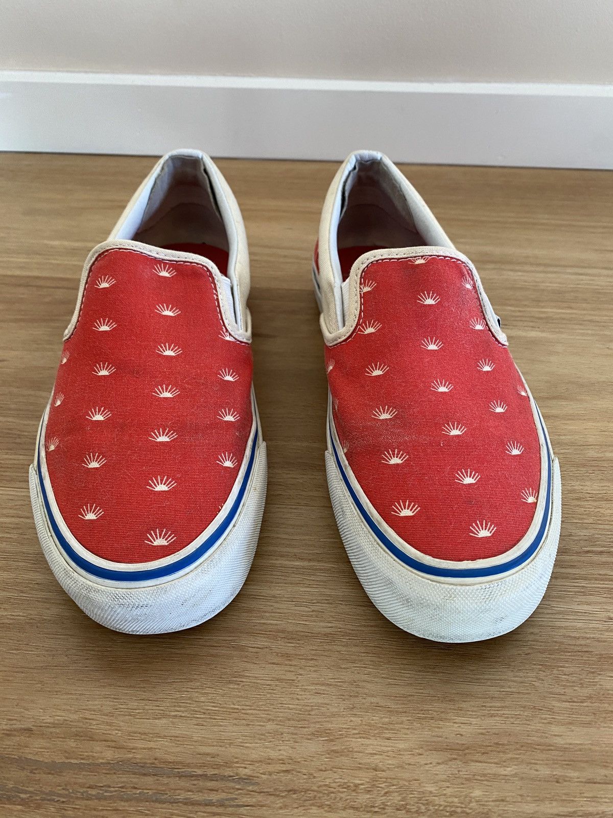 Gosha Rubchinskiy Gosha Rubchinskiy X Vans Rising Sun Slip On Red Grailed