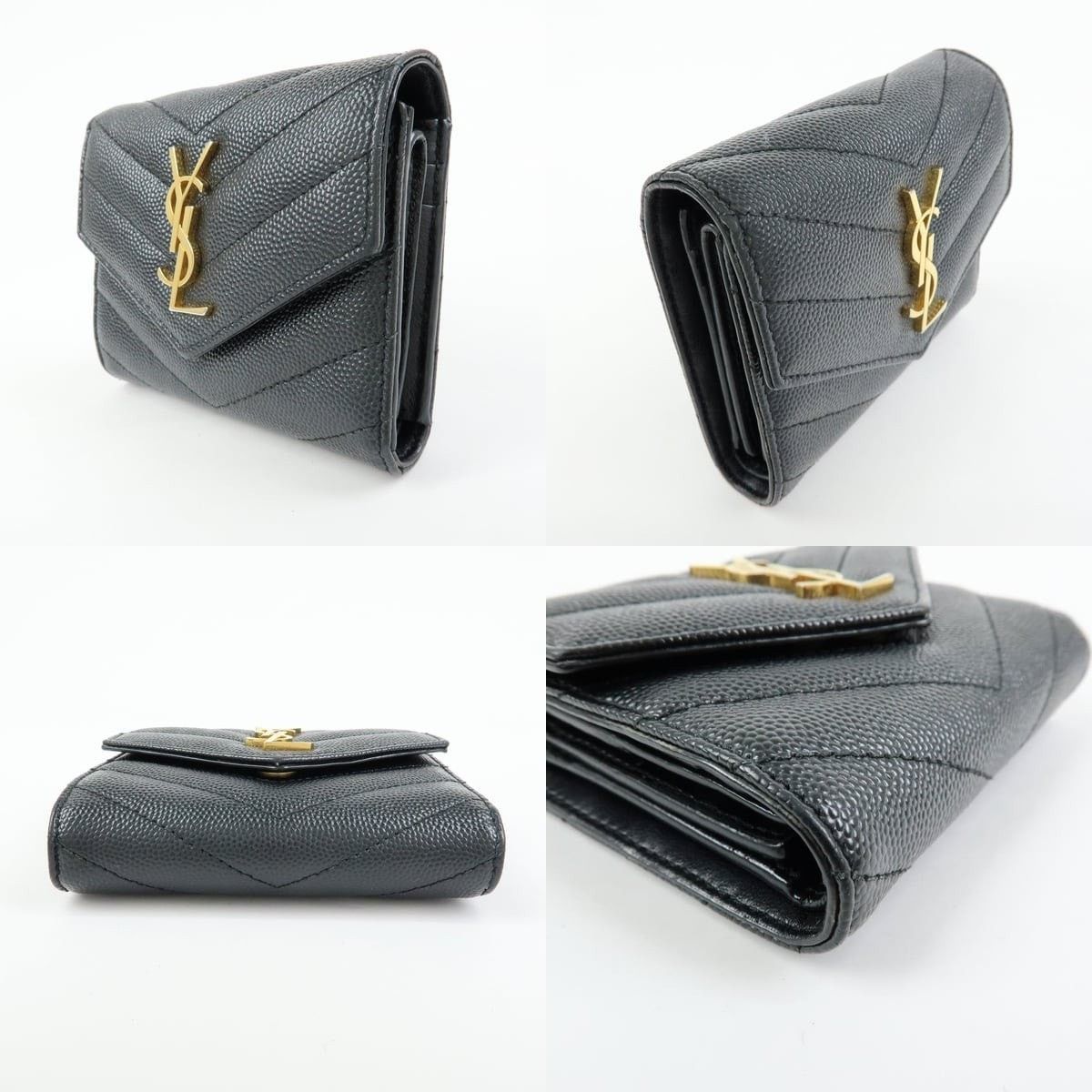 Saint Laurent Paris Saint Laurent Monogram Matelasse Compact Wallet Calfskin Size ONE SIZE - 3 Thumbnail