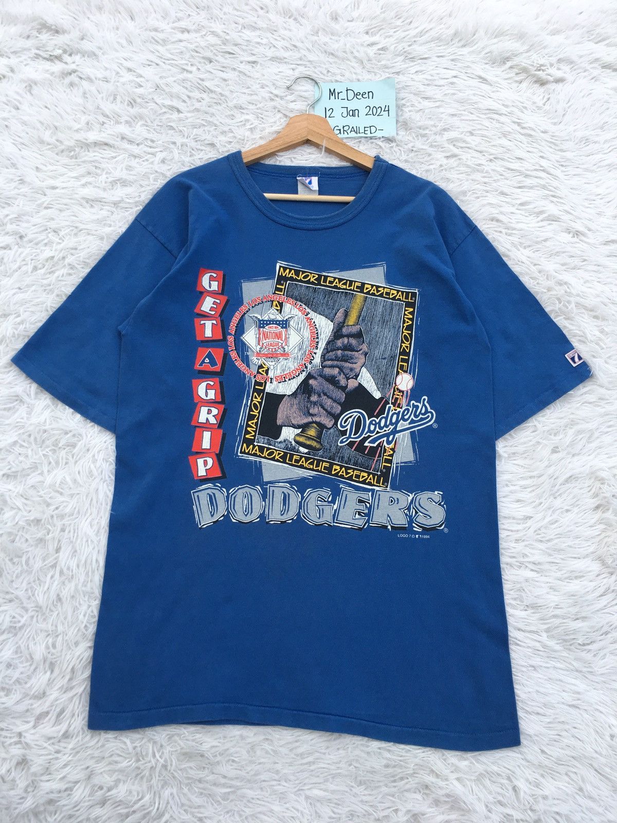image of Los Angeles Dodgers x Mlb Vintage Mlb La Dodgers National League Tshirt in Blue, Men's (Size Large)