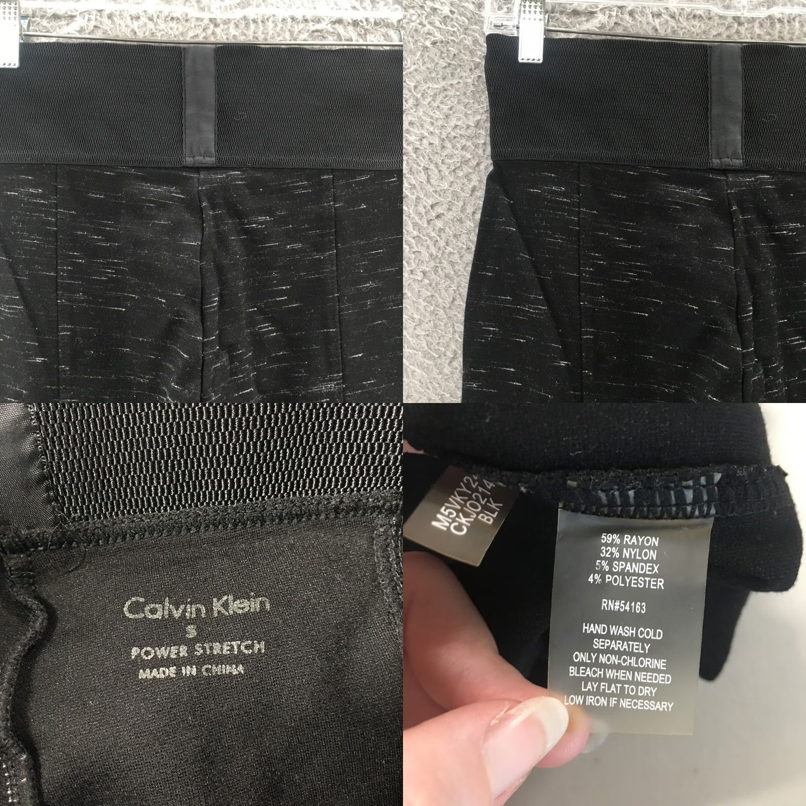 Calvin Klein Calvin Klein Leggings Womens S Black High Rise Pull On Skinniy 27x28 Inseam 28 Size S Size 28" / US 6 / IT 42 - 9 Thumbnail