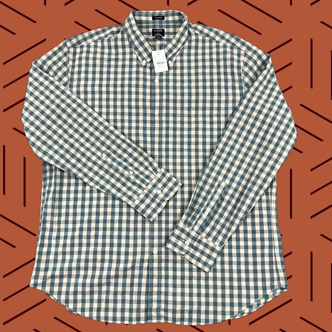 J.Crew J.CREW Shirt Mens 2XL Classic Fit Button-Down Long Sleeve Plaid Multicolor Green Brown New Size US XXL / EU 58 / 5 - 1 Thumbnail