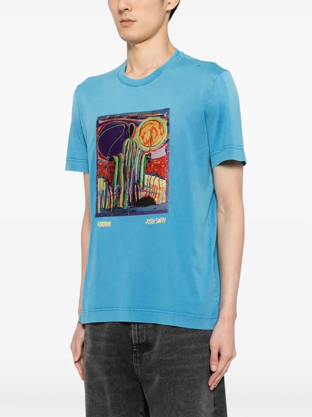 Givenchy x Josh Smith Blue Reaper Patch Logo T-Shirt Size US XXL / EU 58 / 5 - 2 Thumbnail
