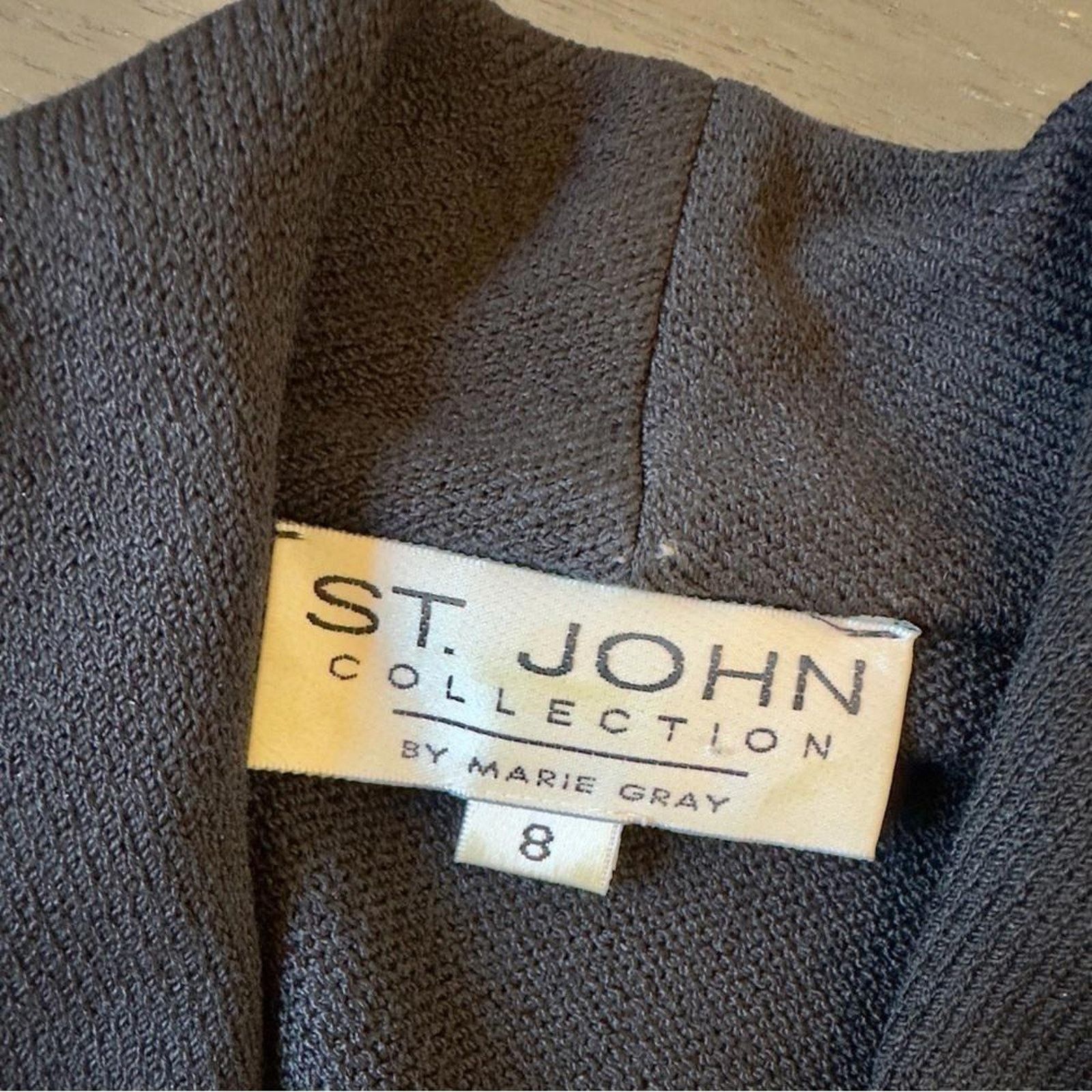 St. John St John Black Cardigan with Cream Accents Size M / US 6-8 / IT 42-44 - 5 Thumbnail