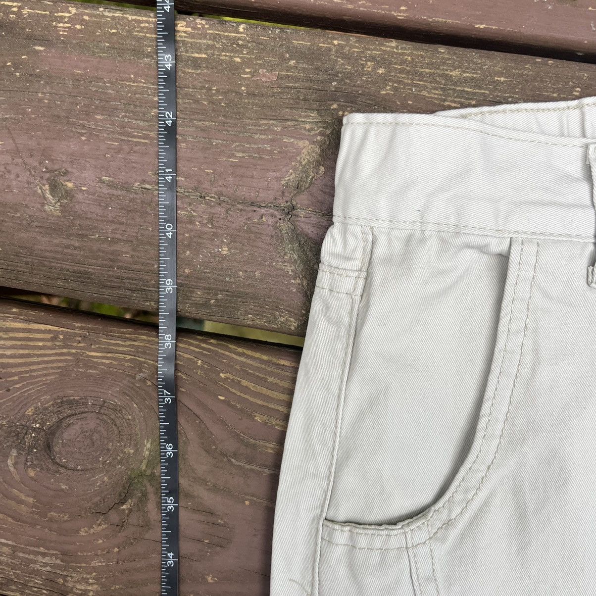 Cream wide leg pants with attachable handkerchief