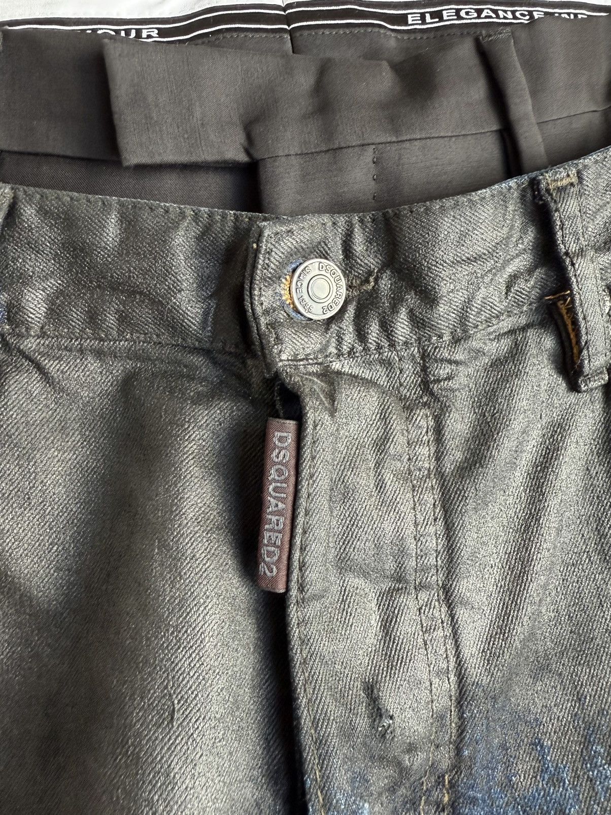 Dsquared2 SS16 Dsquared2 denim suit pant jeans distressed waxed paint Size US 34 / EU 50 - 8 Thumbnail