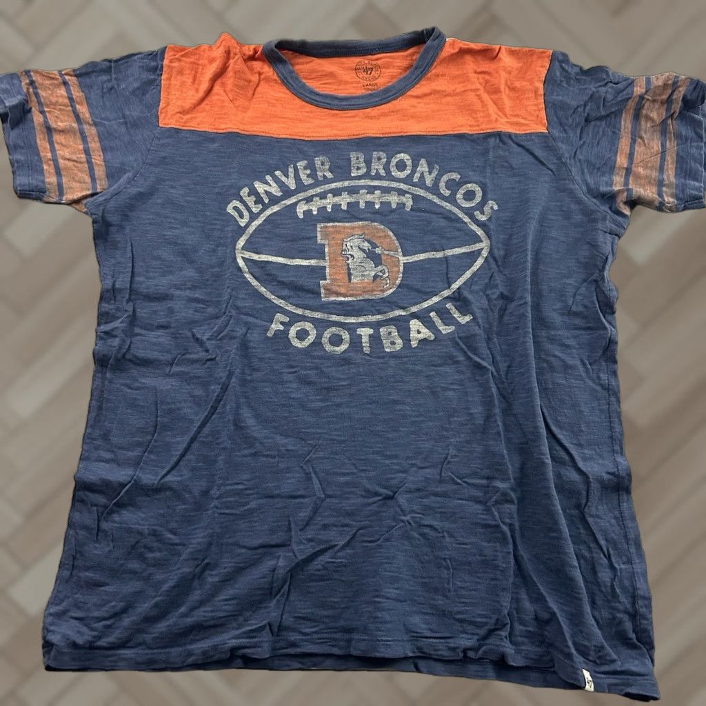 47 47 Denver Broncos Football Short Sleeve T Shirt Mens Large Blue Orange Size US L / EU 52-54 / 3 - 1 Thumbnail