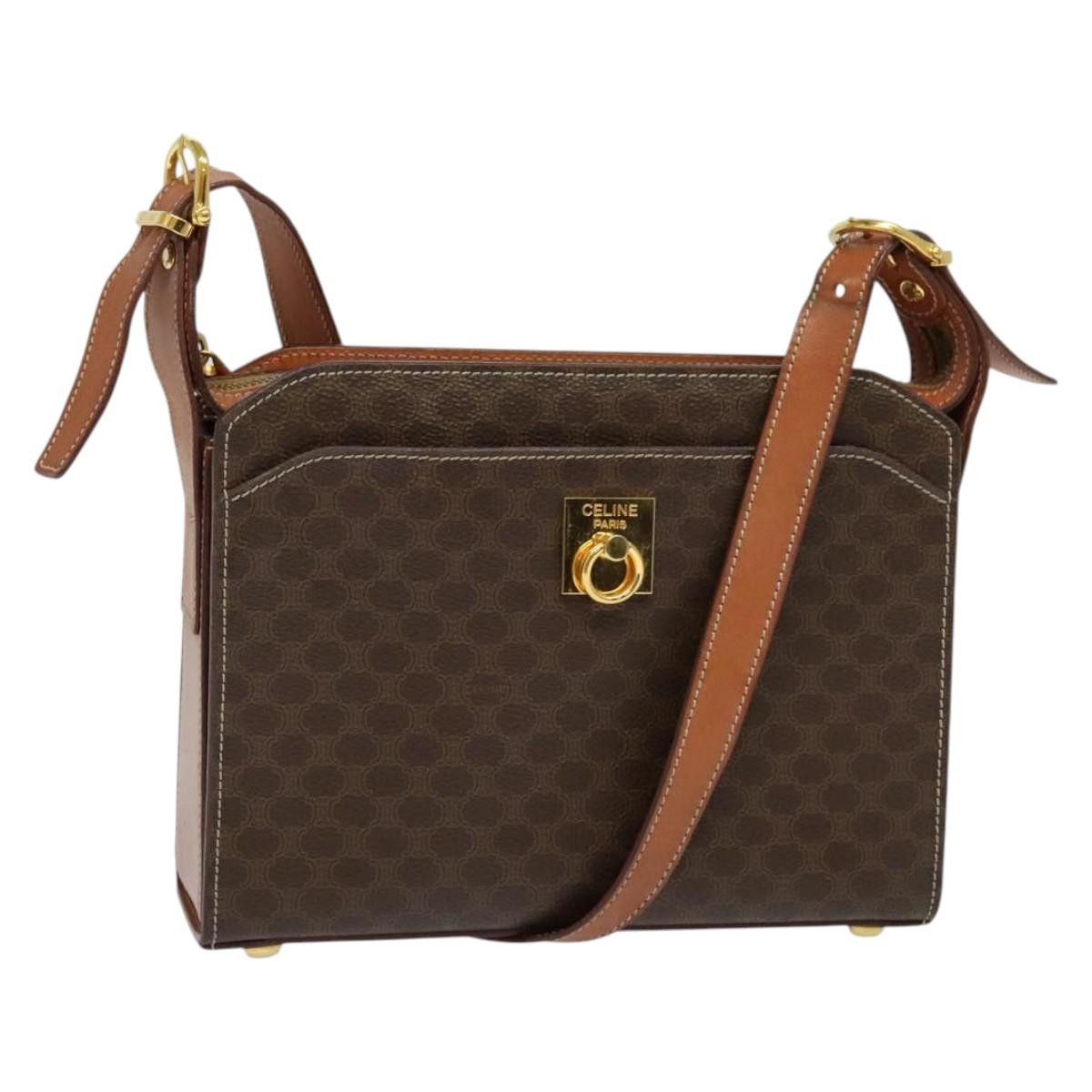 Celine CELINE Macadam Canvas Shoulder Bag Pvc Leather Brown Gold Size ONE SIZE - 1 Thumbnail