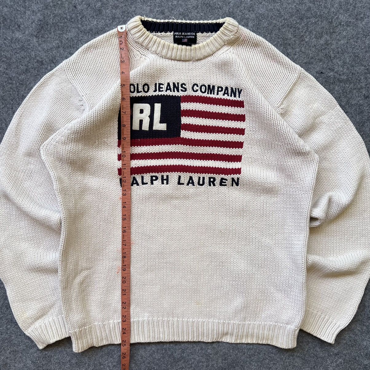 Designer × Polo Ralph Lauren × Vintage Vintage Polo Ralph Lauren American Flag Knit Sweater Size US L / EU 52-54 / 3 - 8 Thumbnail