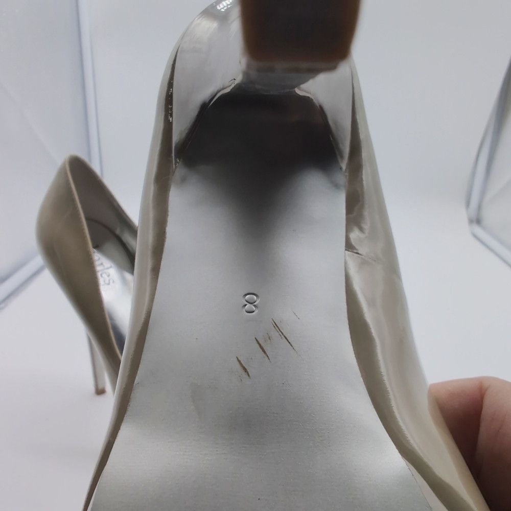 Designer Elegant Taupe Pumps by Charles David Patent Leather Sz 8 Size US 8 / IT 38 - 9 Thumbnail