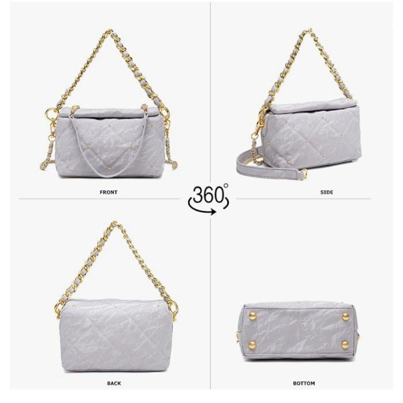 The Unbranded Brand Quilted Crossbody Bag 7.4"× 2.9"× 4.7" PU2Chain Straps44" Size ONE SIZE - 2 Thumbnail