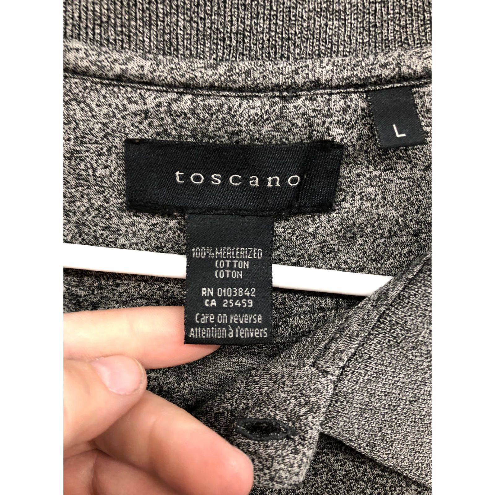 Vintage Toscano Polo Shirt Mens L Short Sleeve Pullover Gray Collared Golf Logo Knit Cotton Blend Regular Size US L / EU 52-54 / 3 - 4 Thumbnail