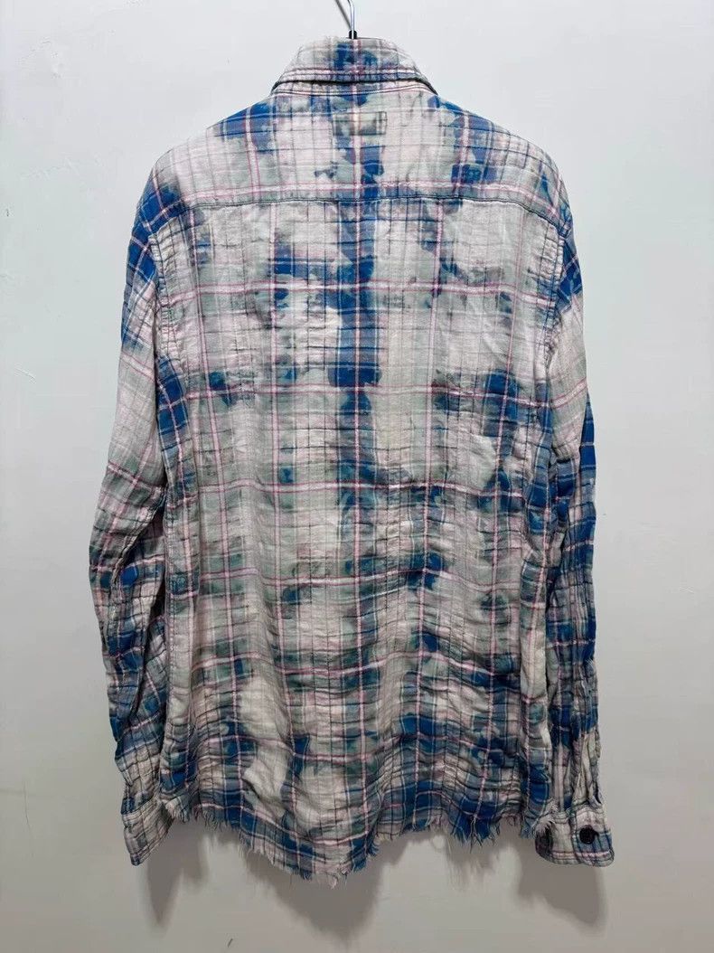 Yves Saint Laurent Saint Laurent 16ss Show Blue Rendered Fringe Pleated Shirt Size US M / EU 48-50 / 2 - 2 Thumbnail