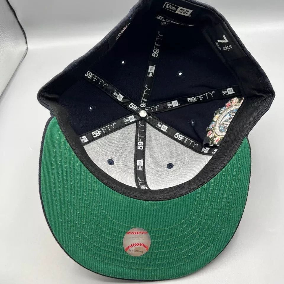 New Era Atlanta Braves Hat Men 7 5/8 Blue 59Fifty New Era Fitted Cap Size ONE SIZE - 6 Thumbnail