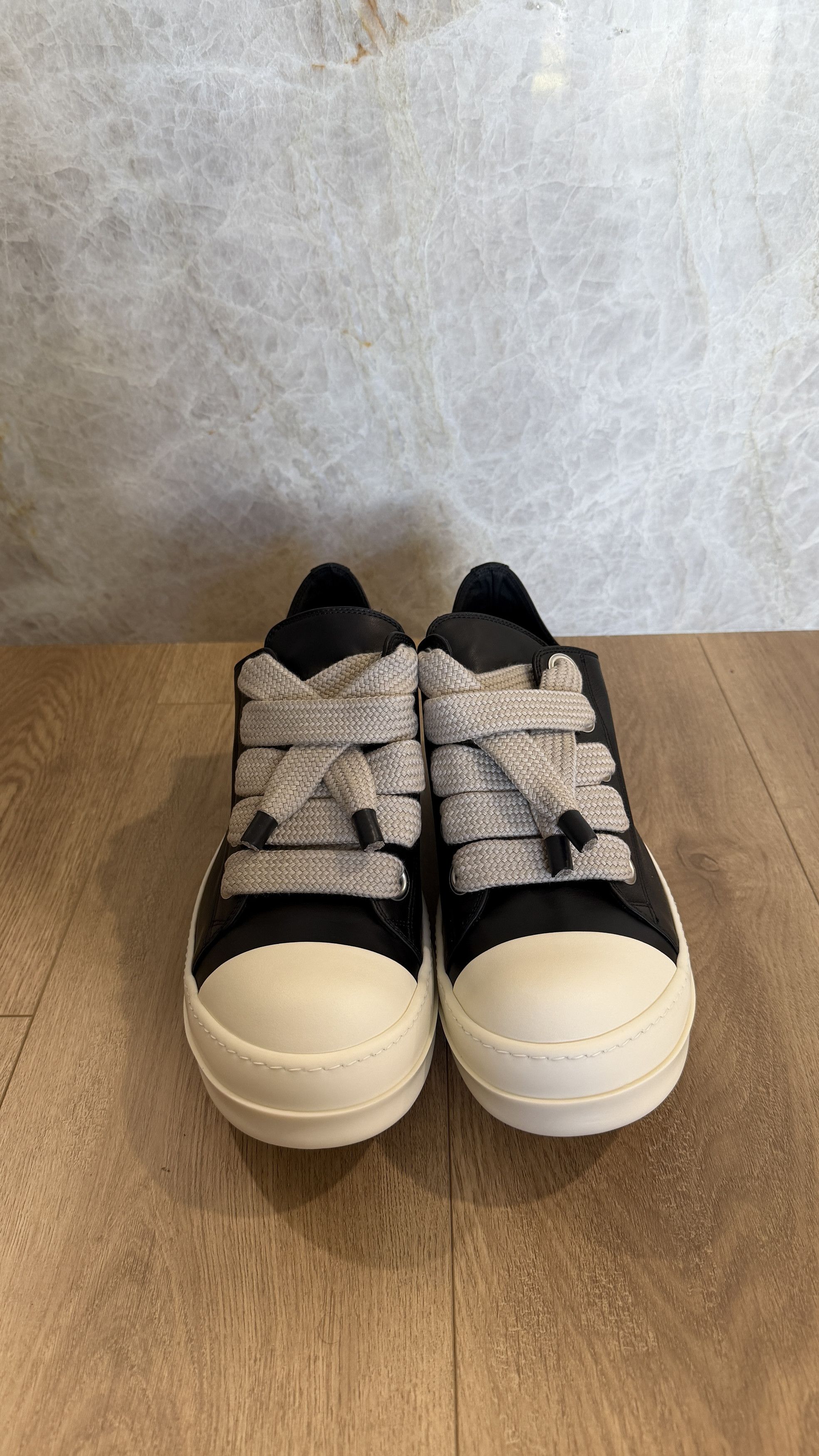 Rick Owens RICK OWENS RAMONE JUMBO LOW BLACK MILK SS26 TEMPLE Size US 13 / EU 46 - 3 Thumbnail