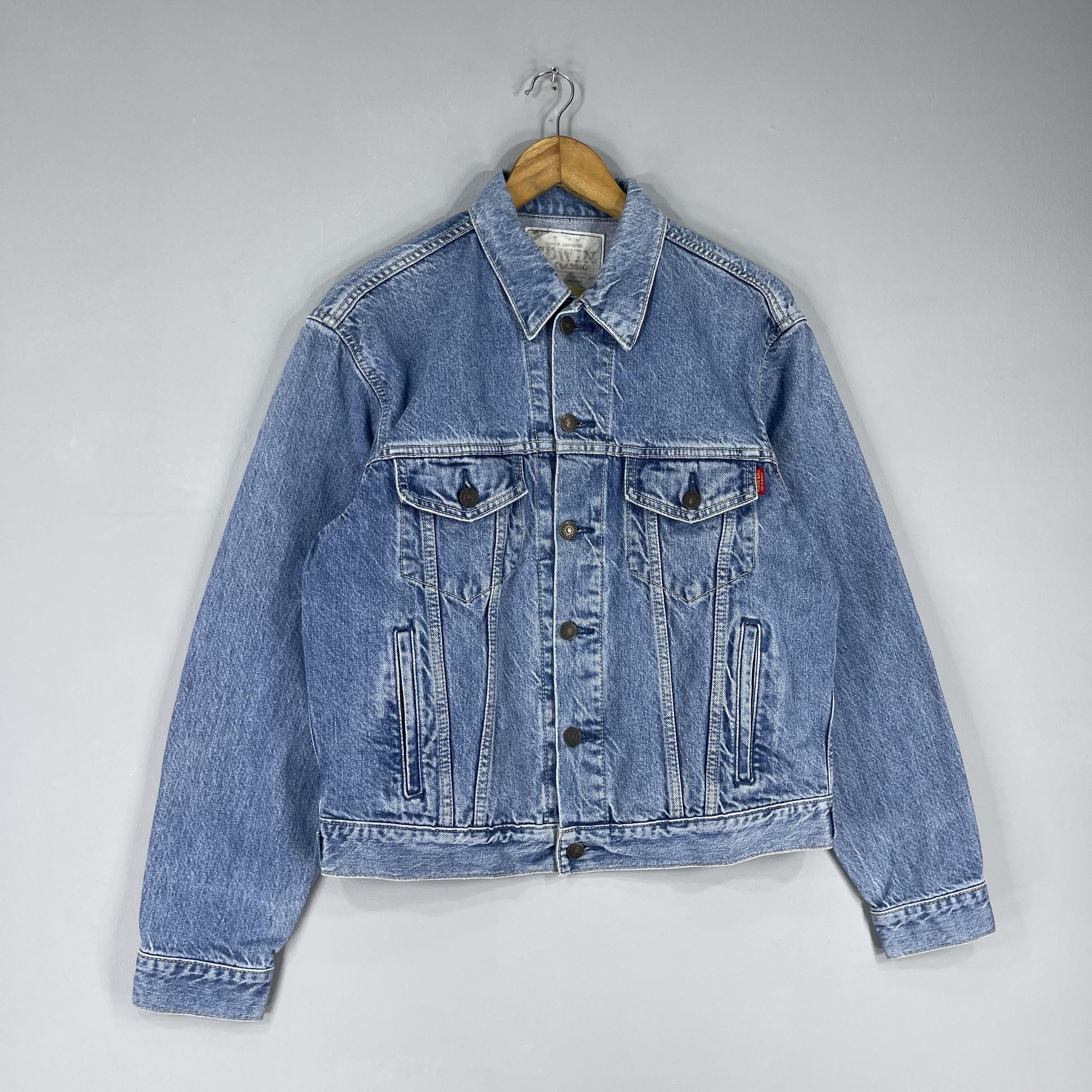 Edwin Vintage 90s EDWIN Usa Classic Denim Trucker Mid Wash Jacket Size US M / EU 48-50 / 2 - 4 Thumbnail