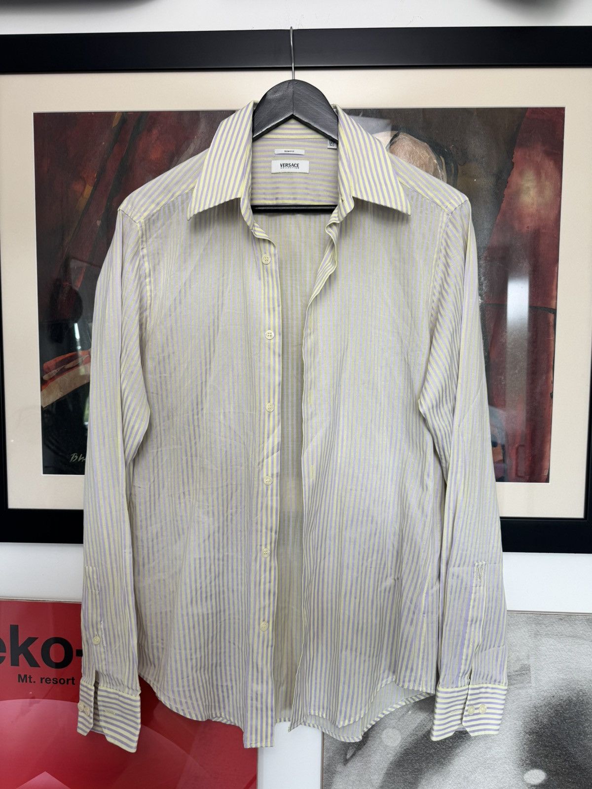 Versace Versace Collection Designer Button Up Stripes Shirt Luxury Size US M / EU 48-50 / 2 - 2 Thumbnail
